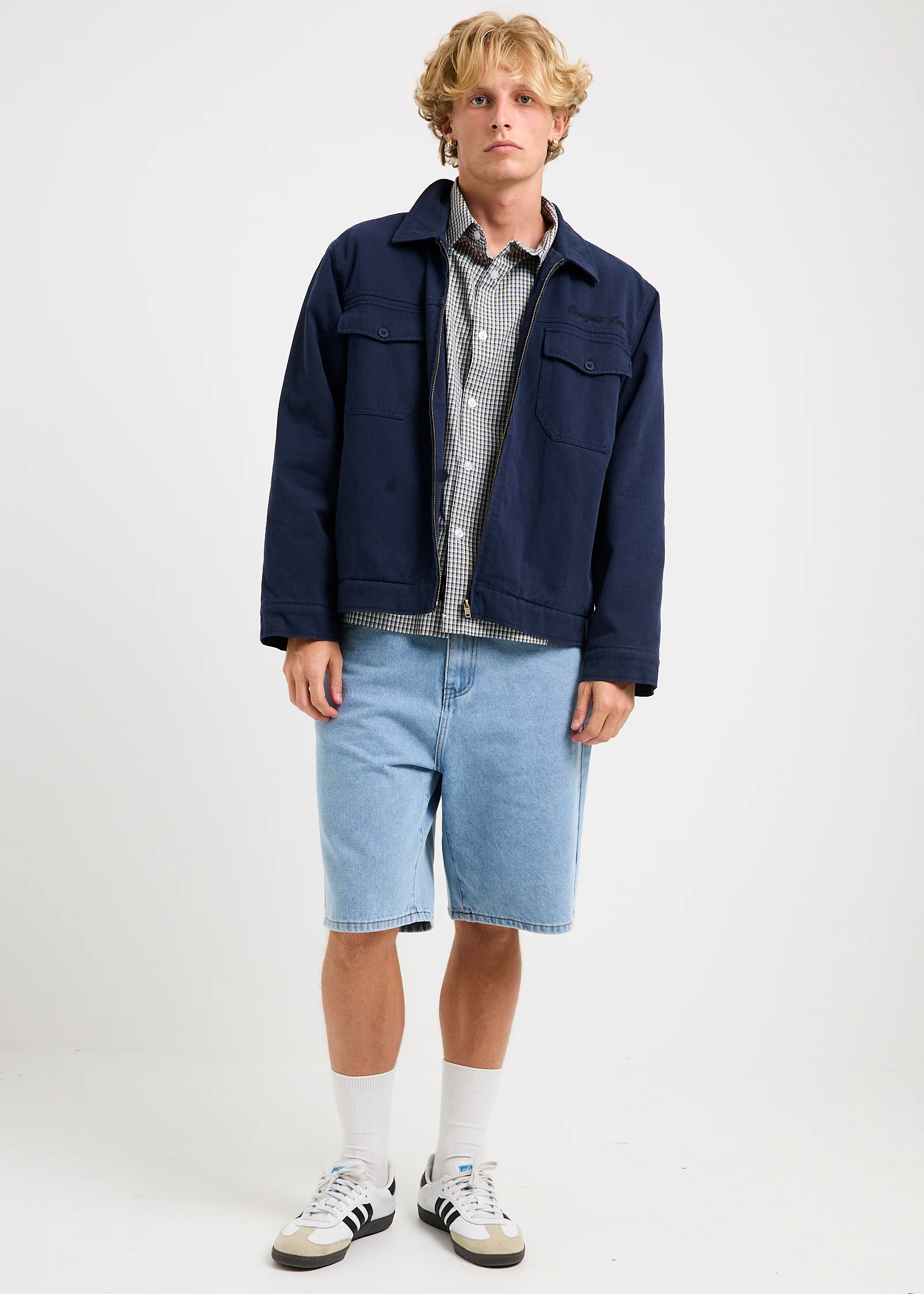 EMB 5-Pocket Denim Shorts - Image 3