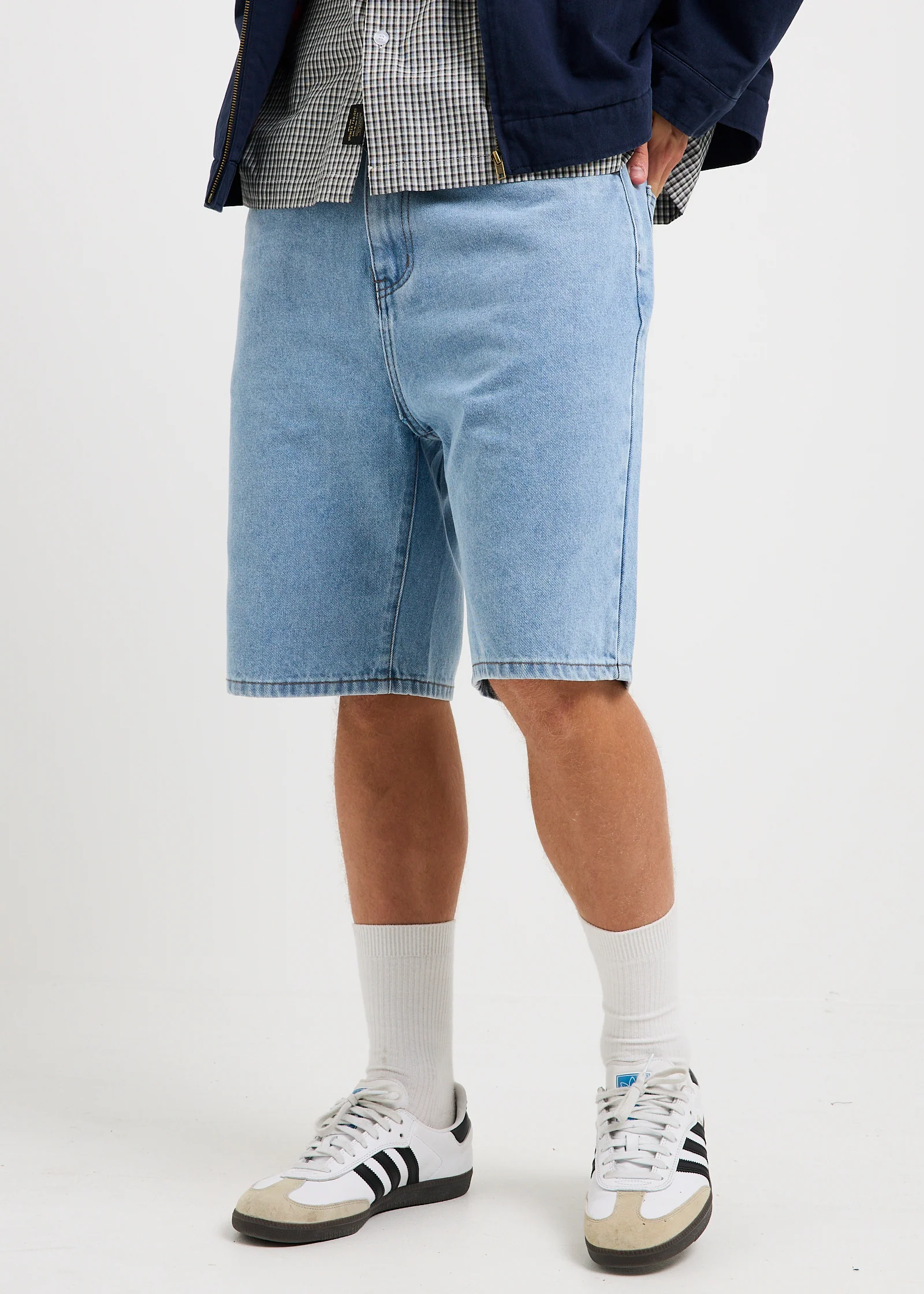 EMB 5-Pocket Denim Shorts - Image 4