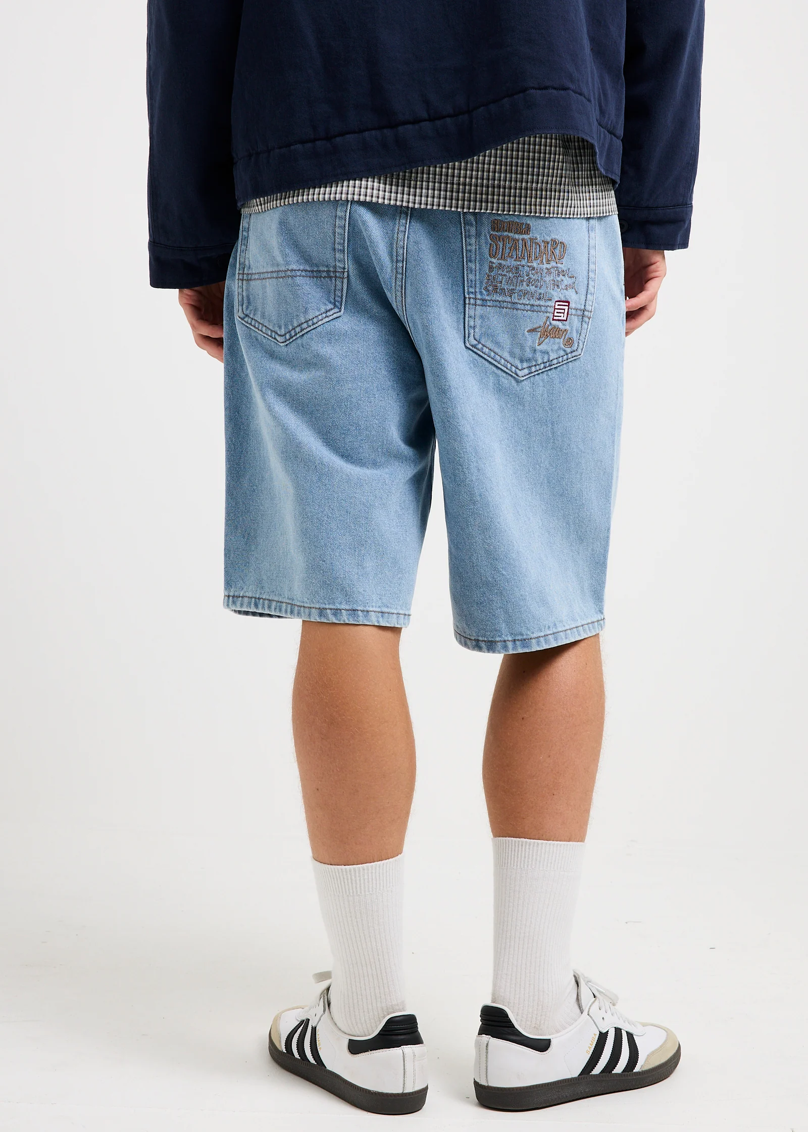EMB 5-Pocket Denim Shorts - Image 5