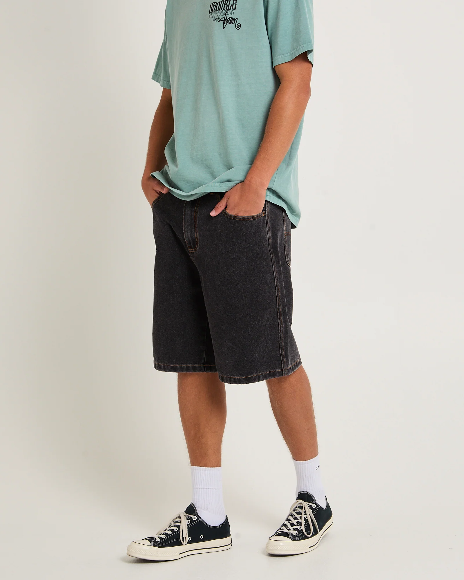 Emb Denim Standard Shorts - Image 4