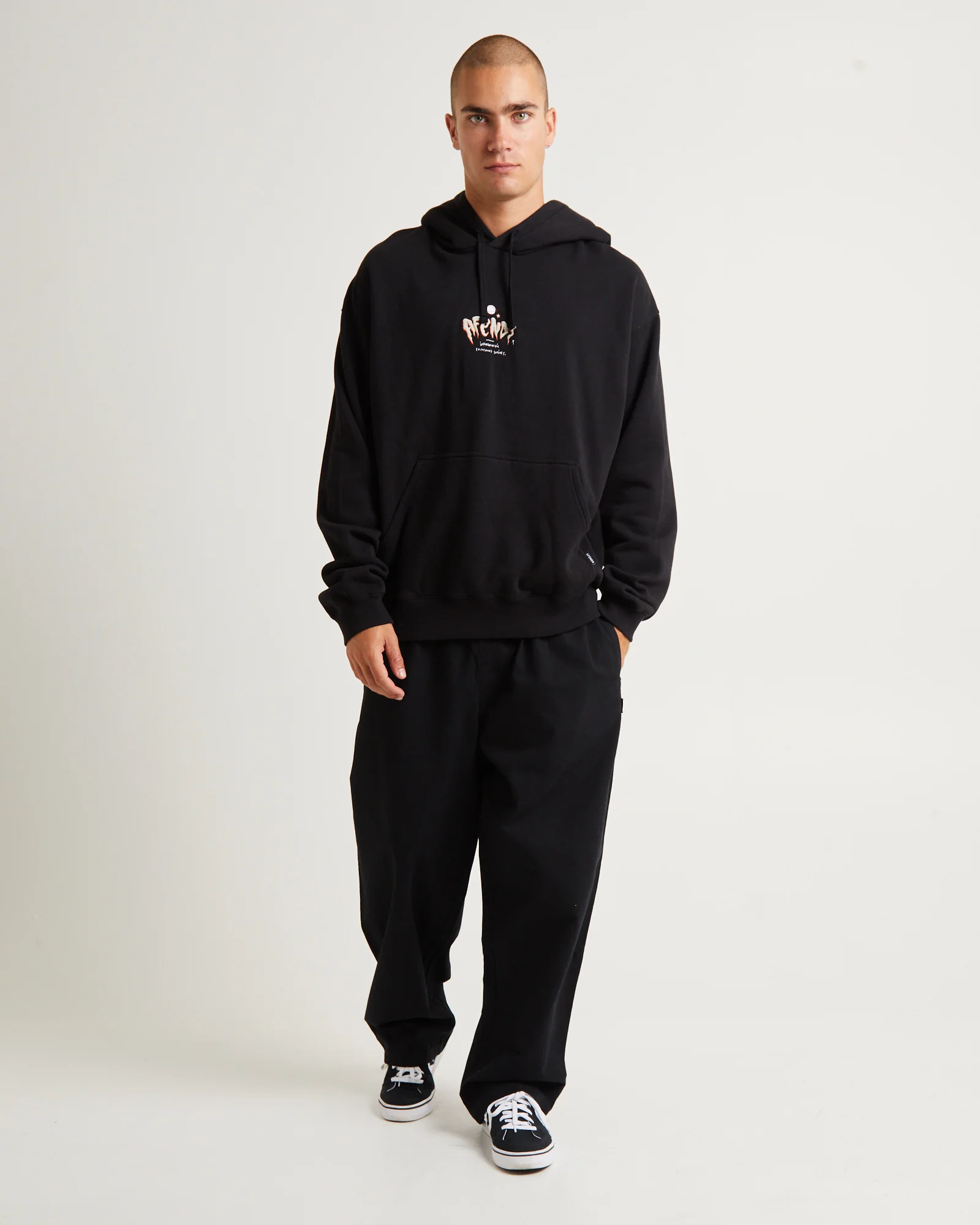 Enjoyment Recycled Pull On Hoodie Black - Image 3