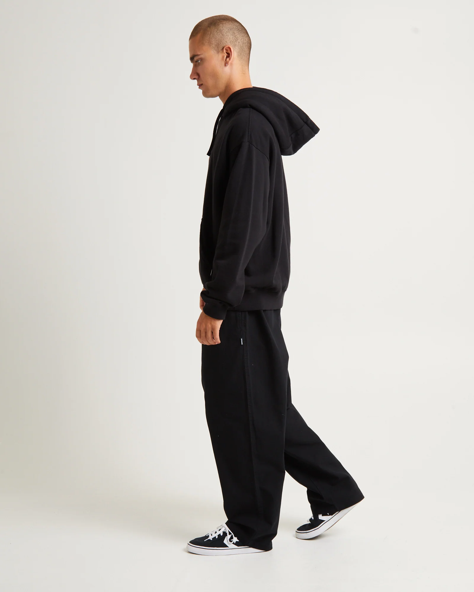 Enjoyment Recycled Pull On Hoodie Black - Image 4