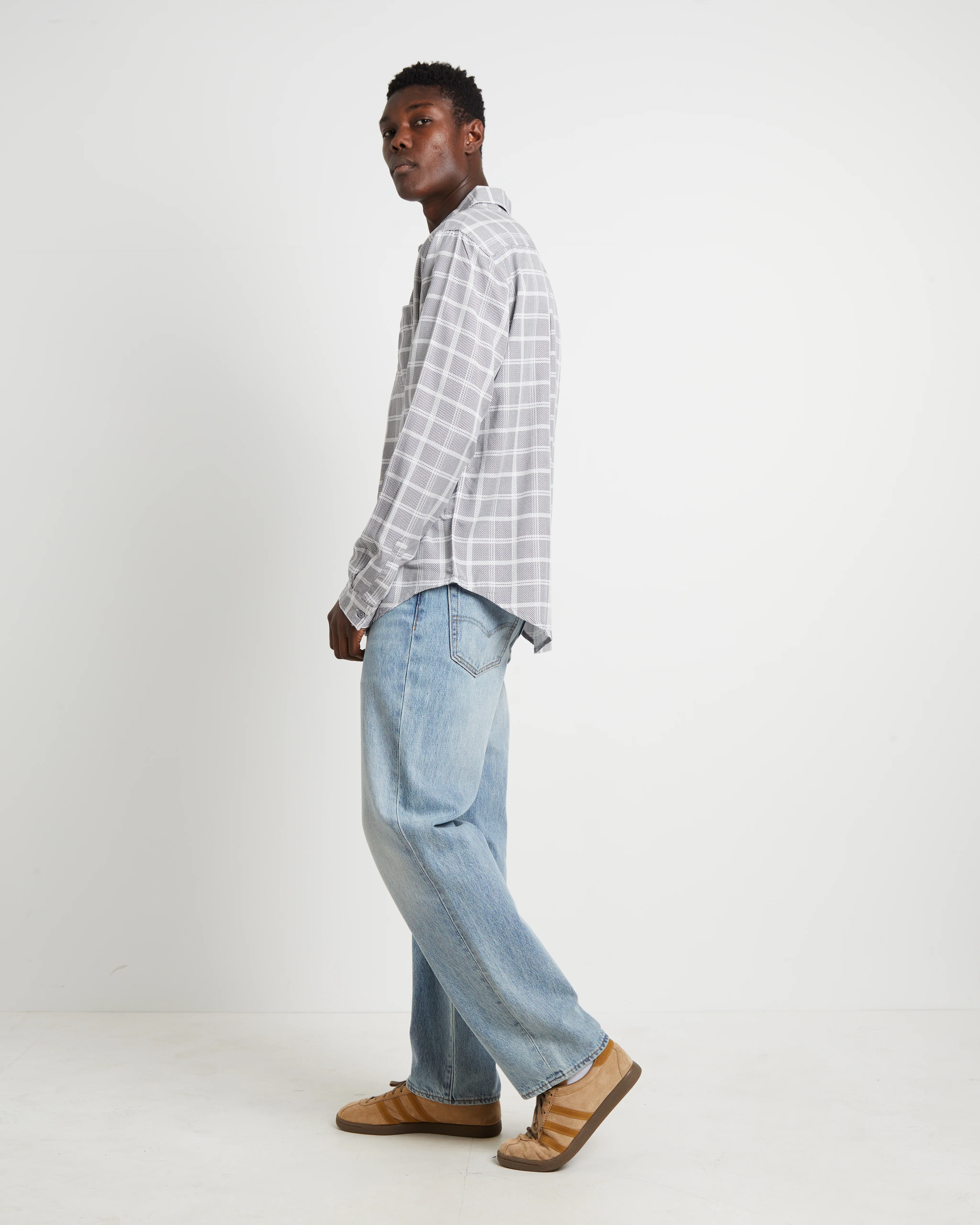 Ennat Long Sleeve Shirt in Check Print - Image 4