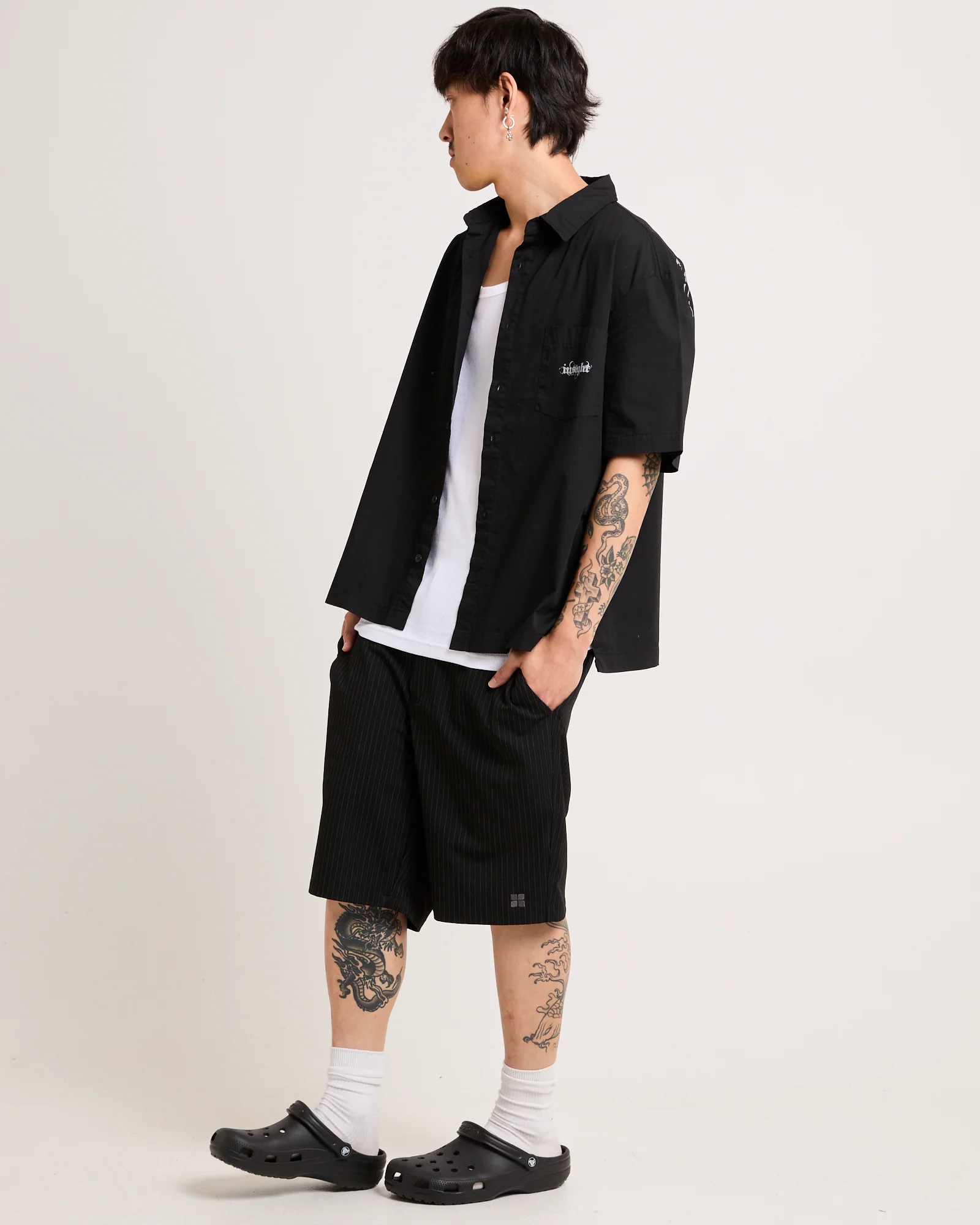Essence Pinstripe Shorts - Image 5