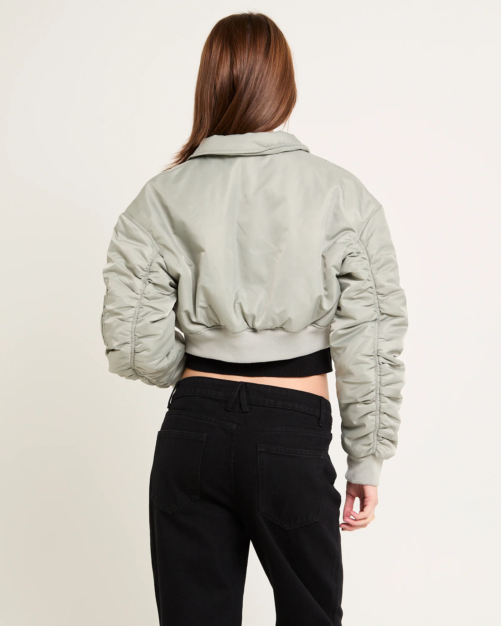 Essential Cropped Bomber Jacket - Image 3