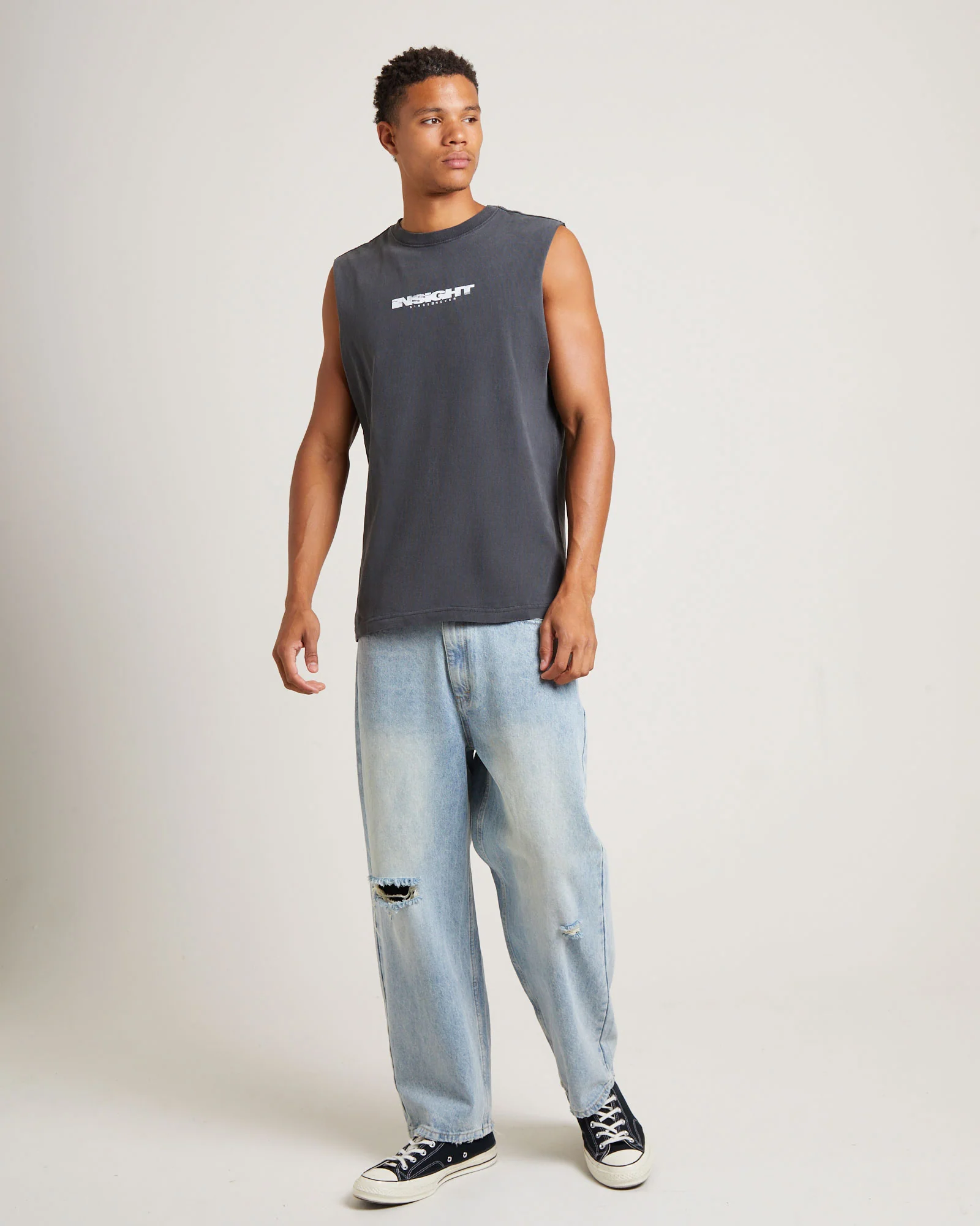 Establish Muscle Tank Tee in Vintage Black - Image 3