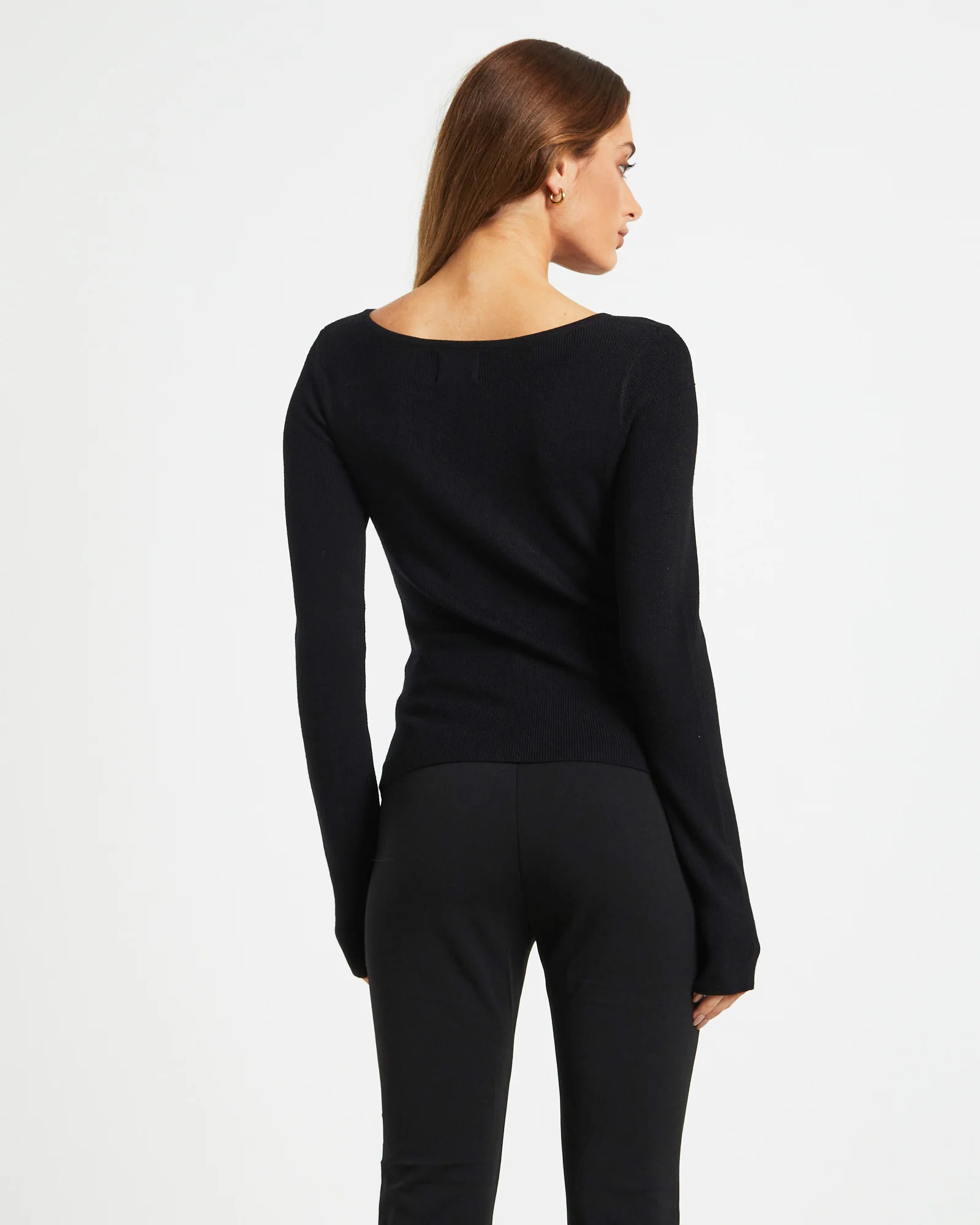 Etta Long Sleeve Top Black - Image 2