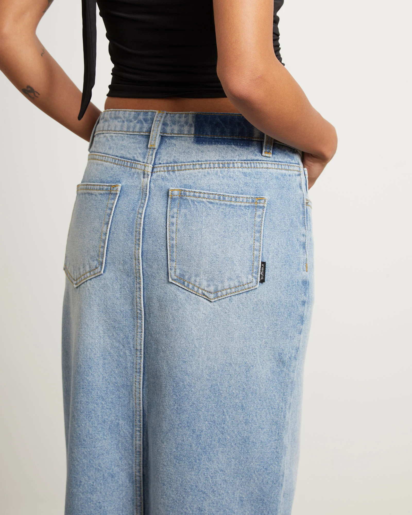 Eva Maxi Denim Skirt Hacker Blue - Image 6
