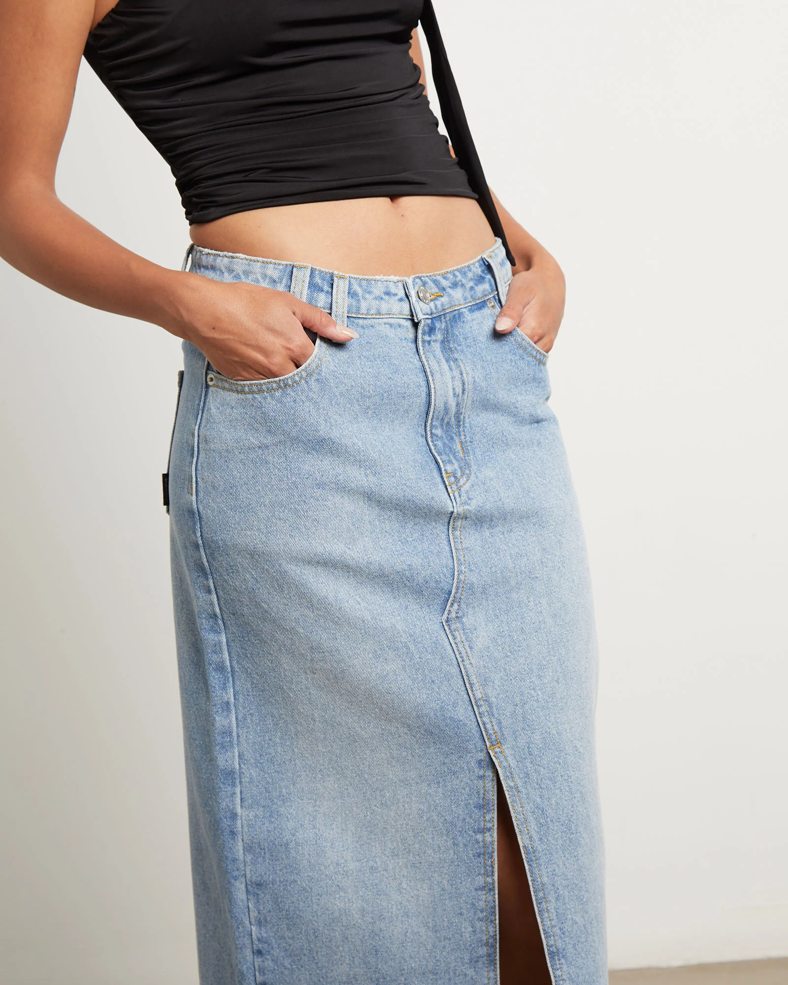 Eva Maxi Denim Skirt Hacker Blue - Image 7