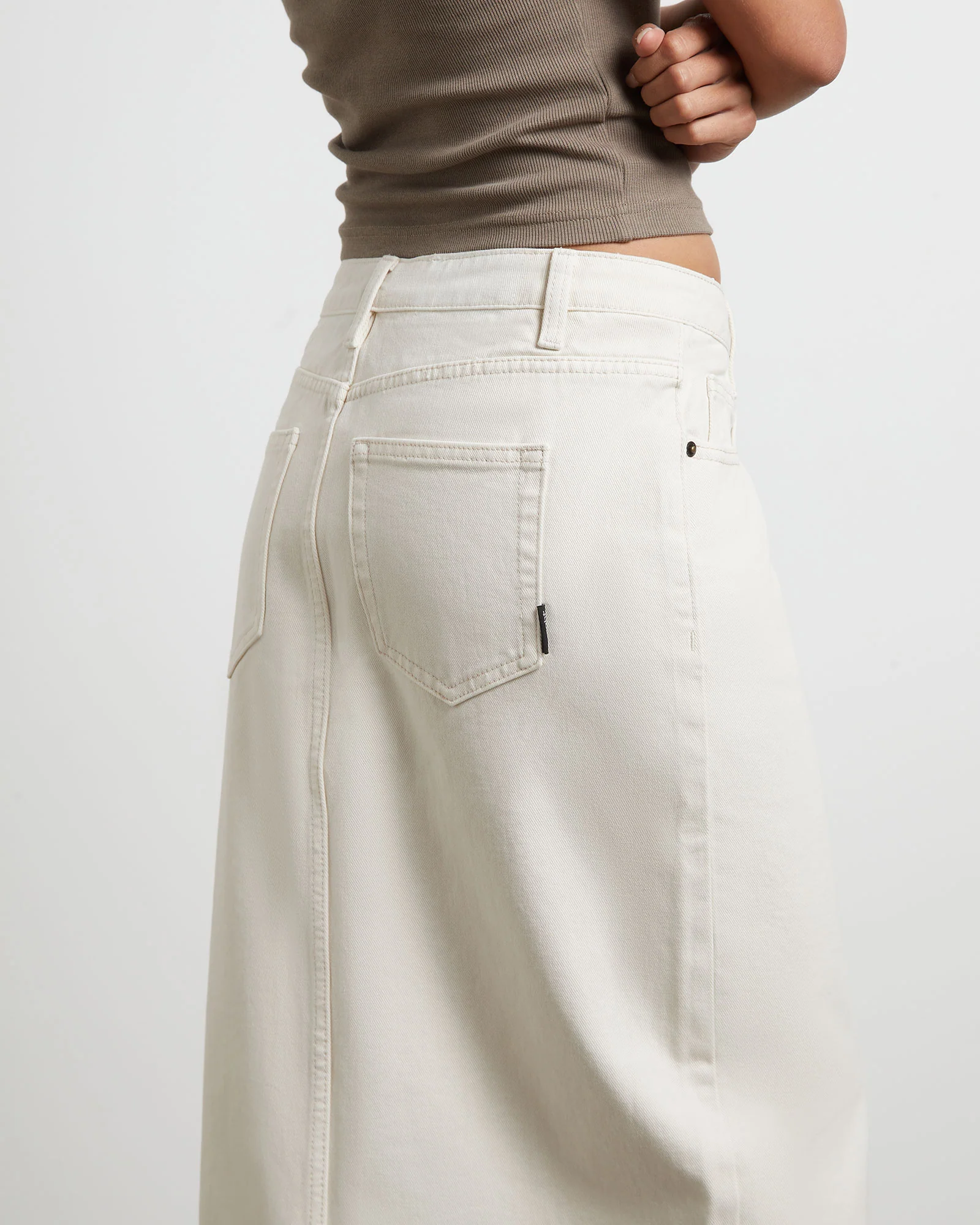 Eva Maxi Denim Skirt in Chalk - Image 6