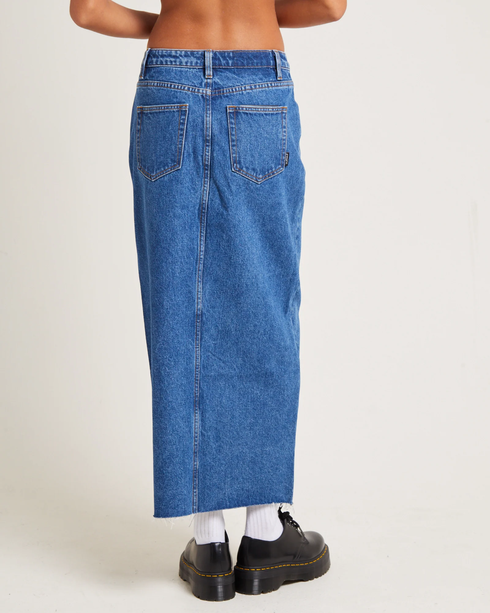 Eva Maxi Denim Skirt Moody Blue - Image 2