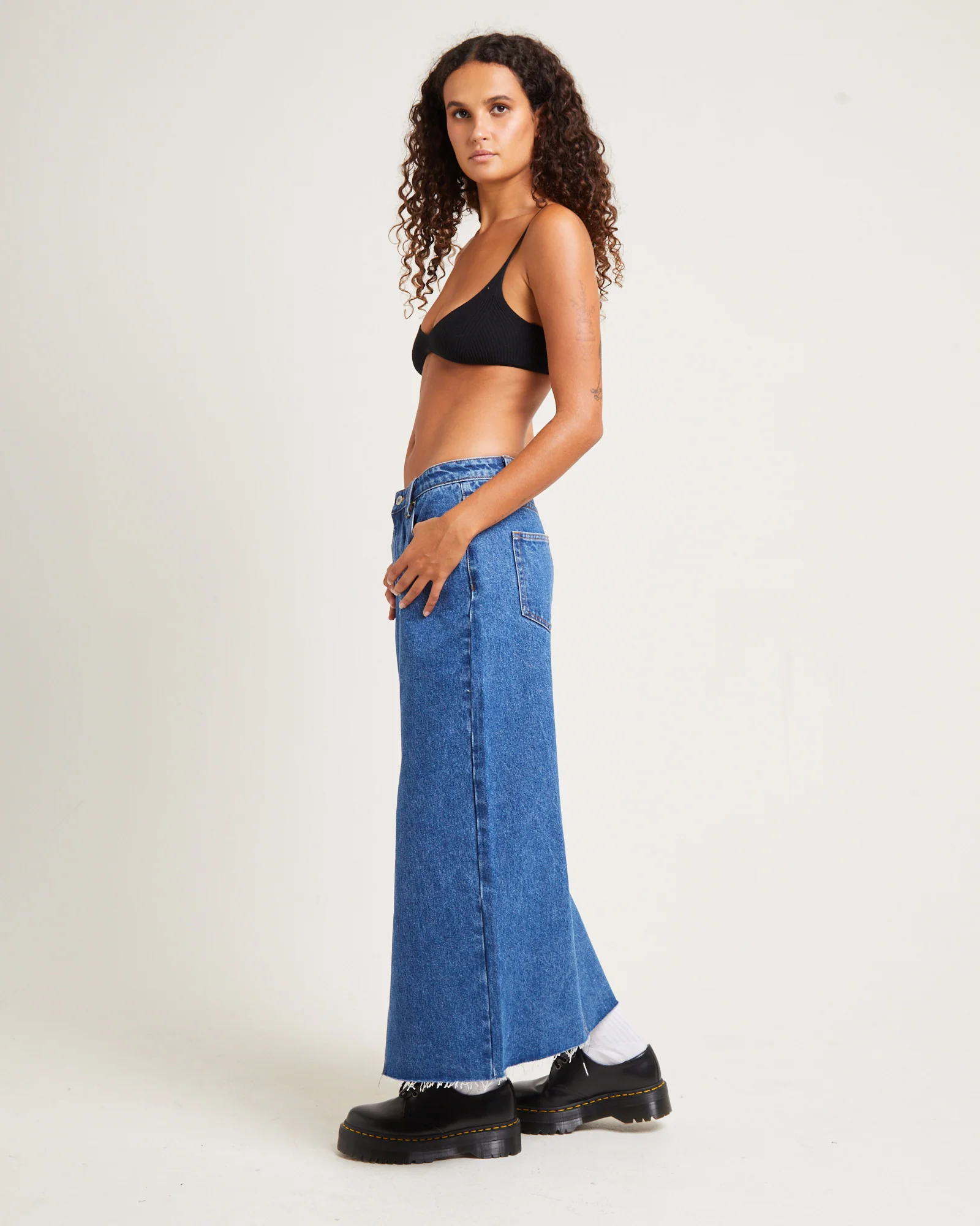 Eva Maxi Denim Skirt Moody Blue - Image 4