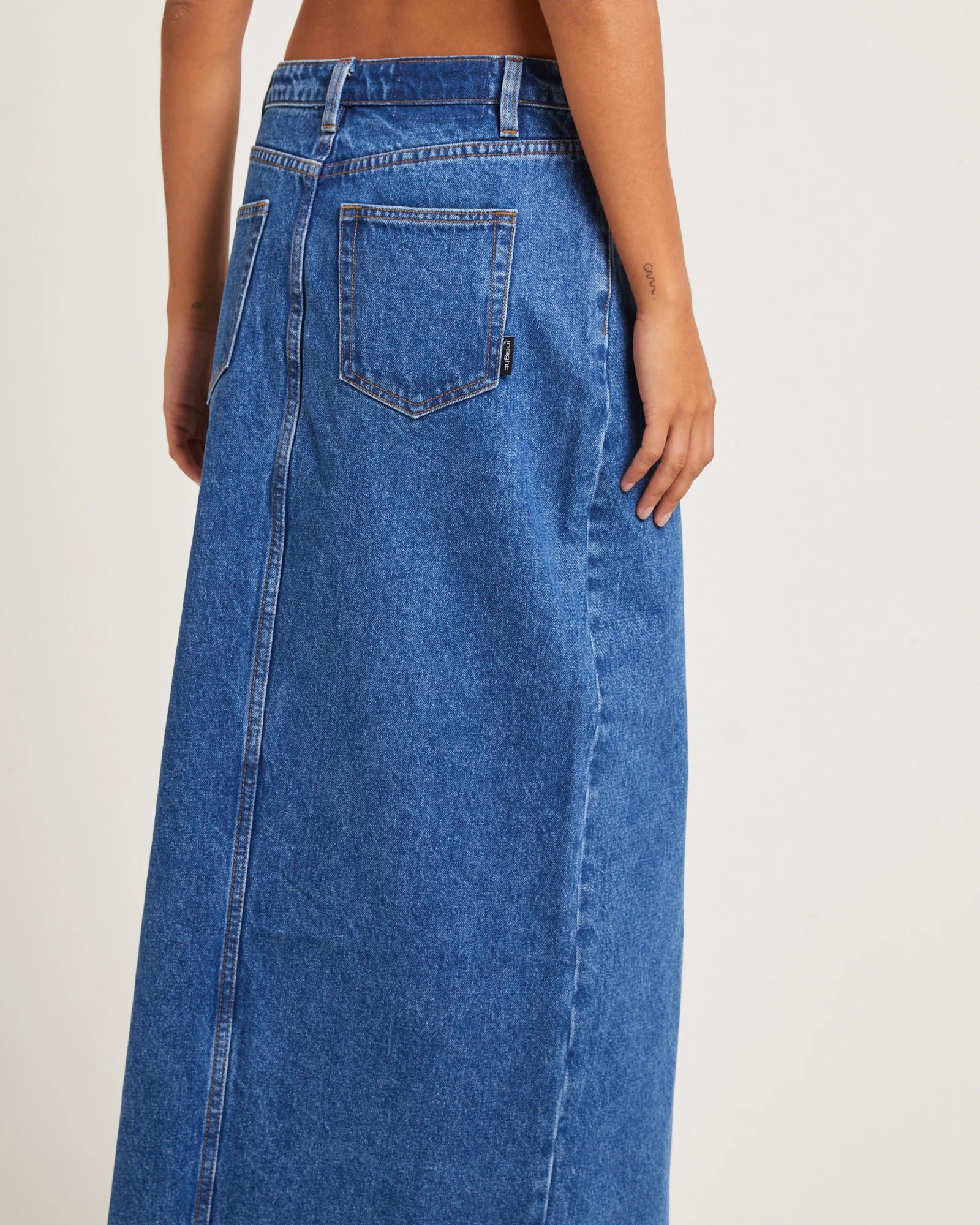 Eva Maxi Denim Skirt Moody Blue - Image 5