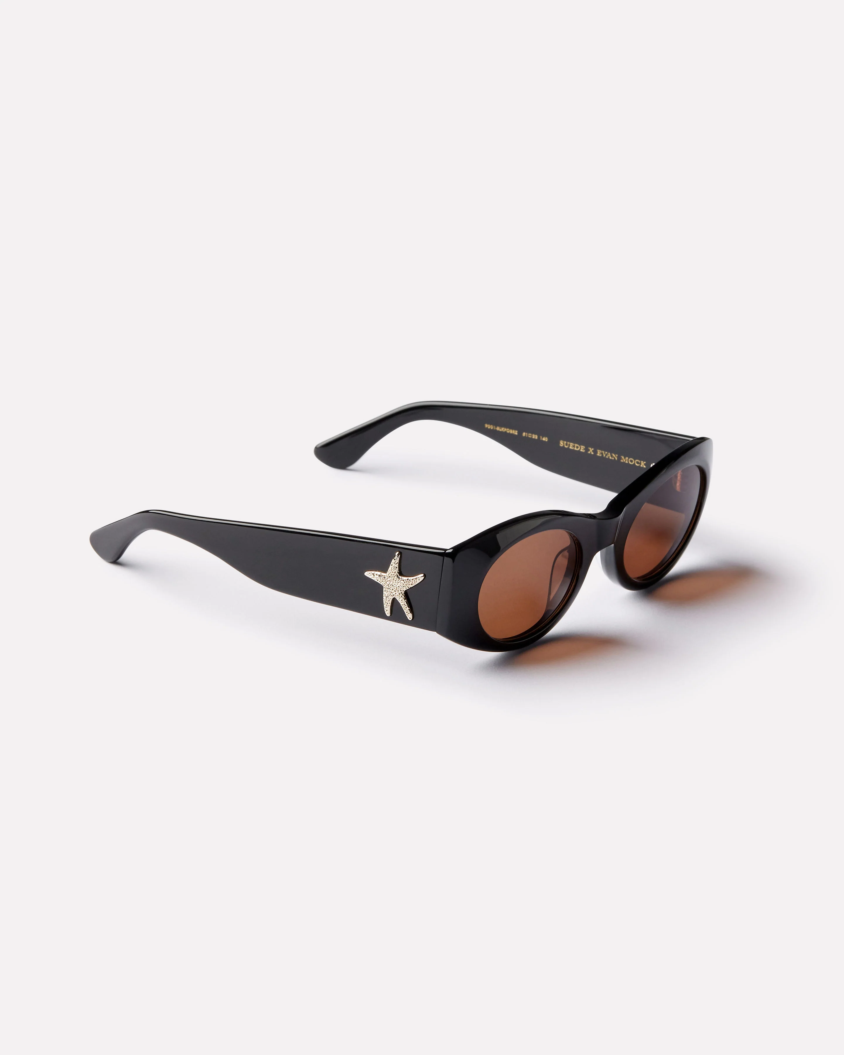 Evan Mock X Suede Sunglasses in Black Polished/Bronze Amber - Image 4