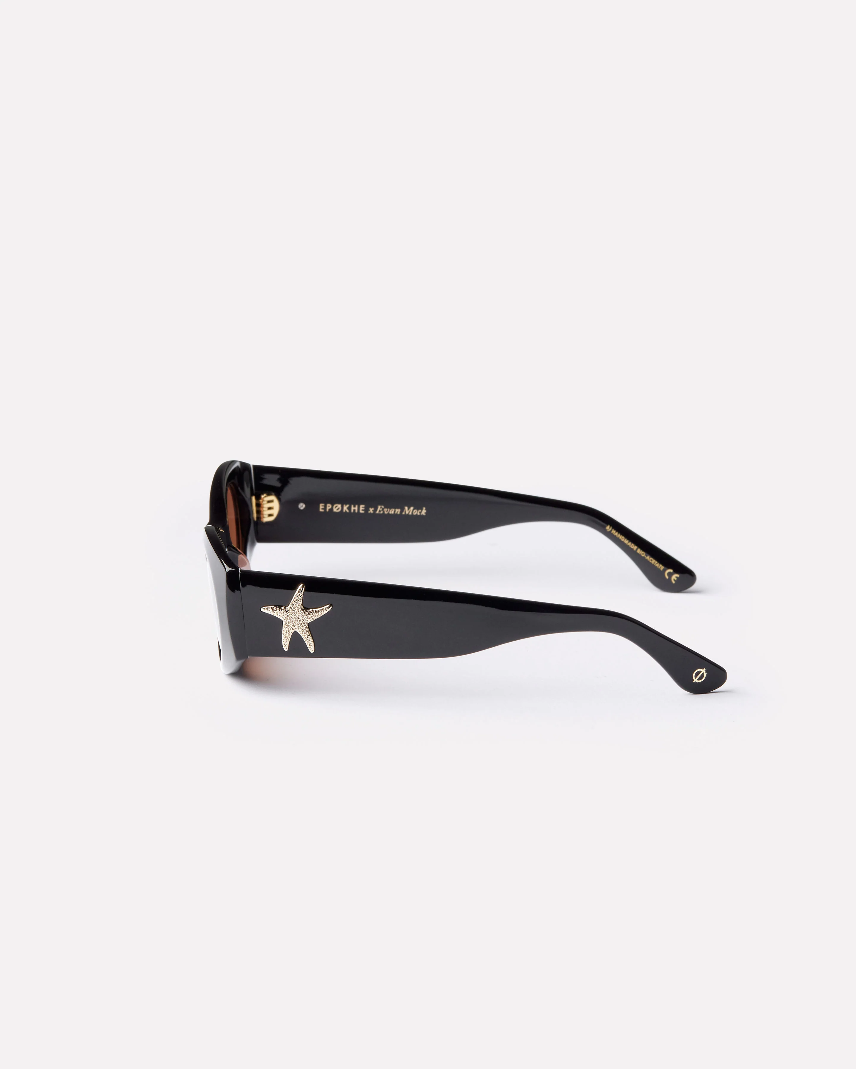 Evan Mock X Suede Sunglasses in Black Polished/Bronze Amber - Image 5