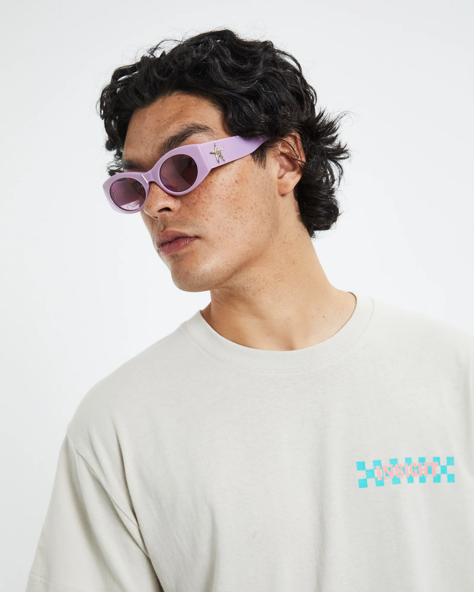 Evan Mock X Suede Sunglasses Mauve Polished/Velvet - Image 2