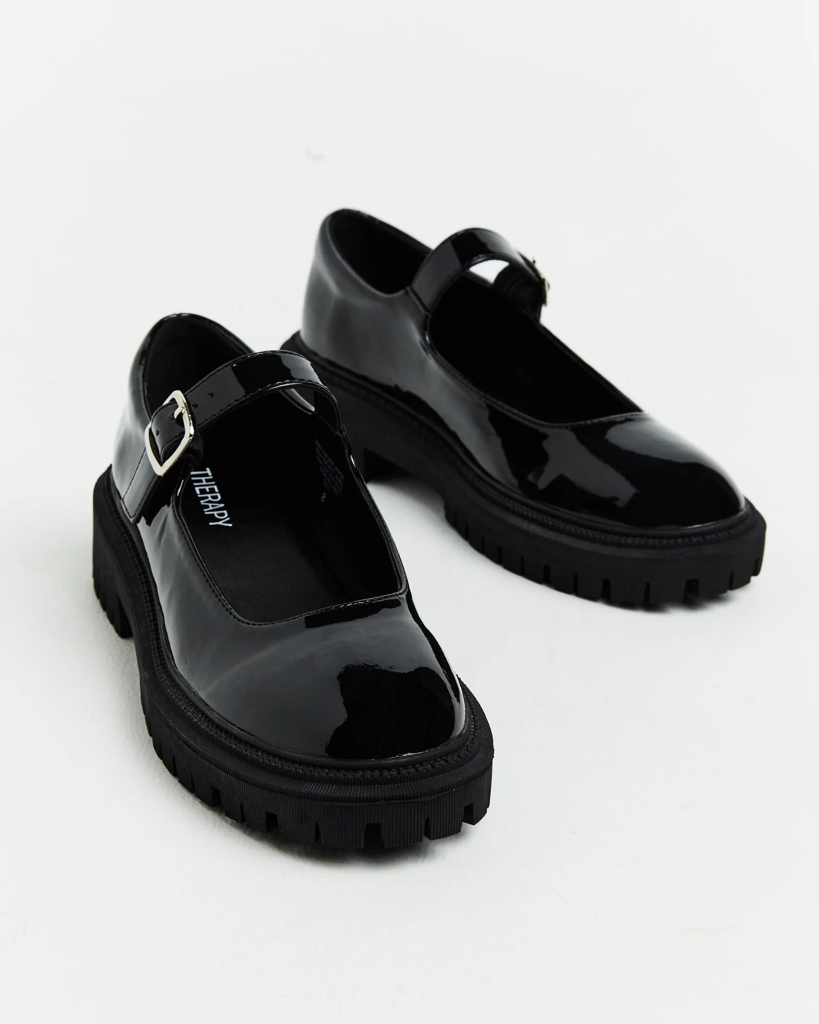 Exit Patent PU Mary Jane Loafers in Black - Image 2