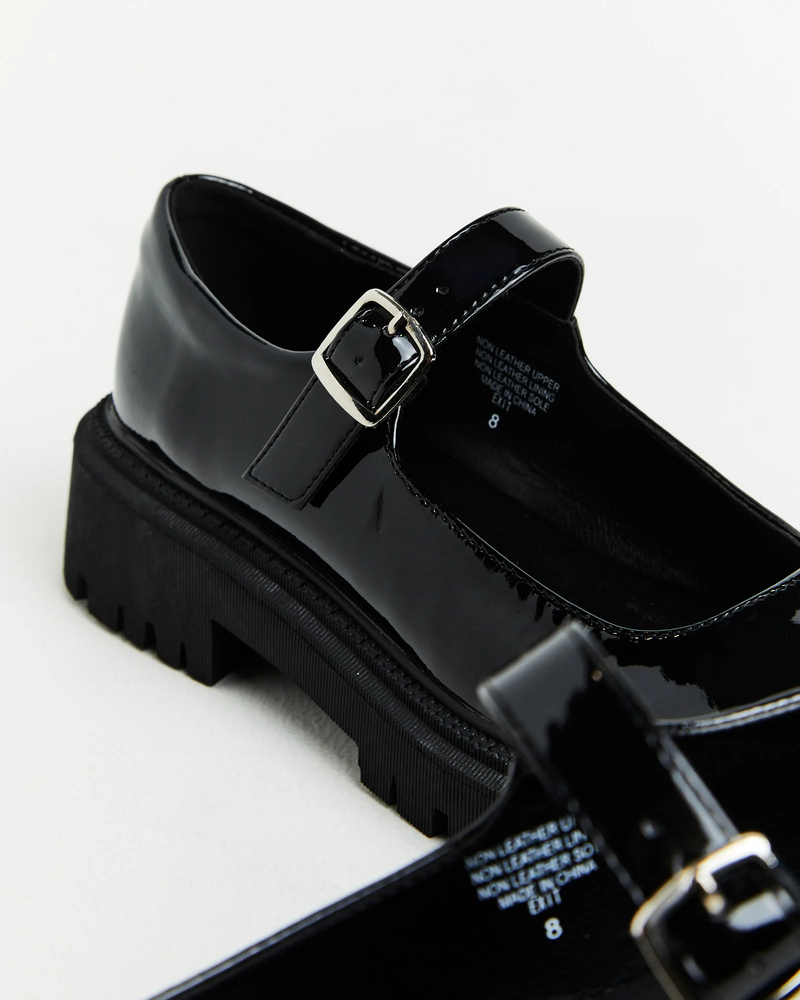 Exit Patent PU Mary Jane Loafers in Black - Image 5