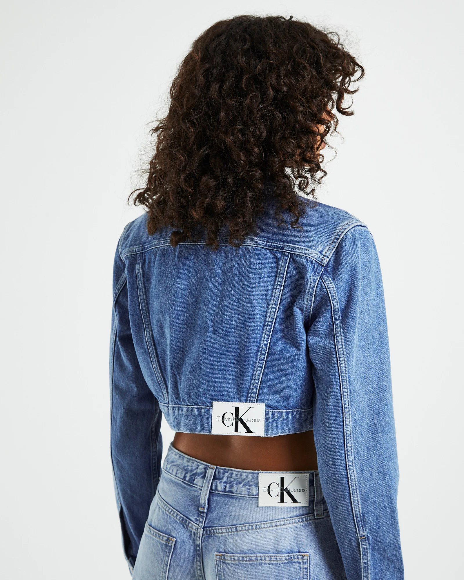 Extreme Cropped 90s Denim Jacket Blue - Image 2