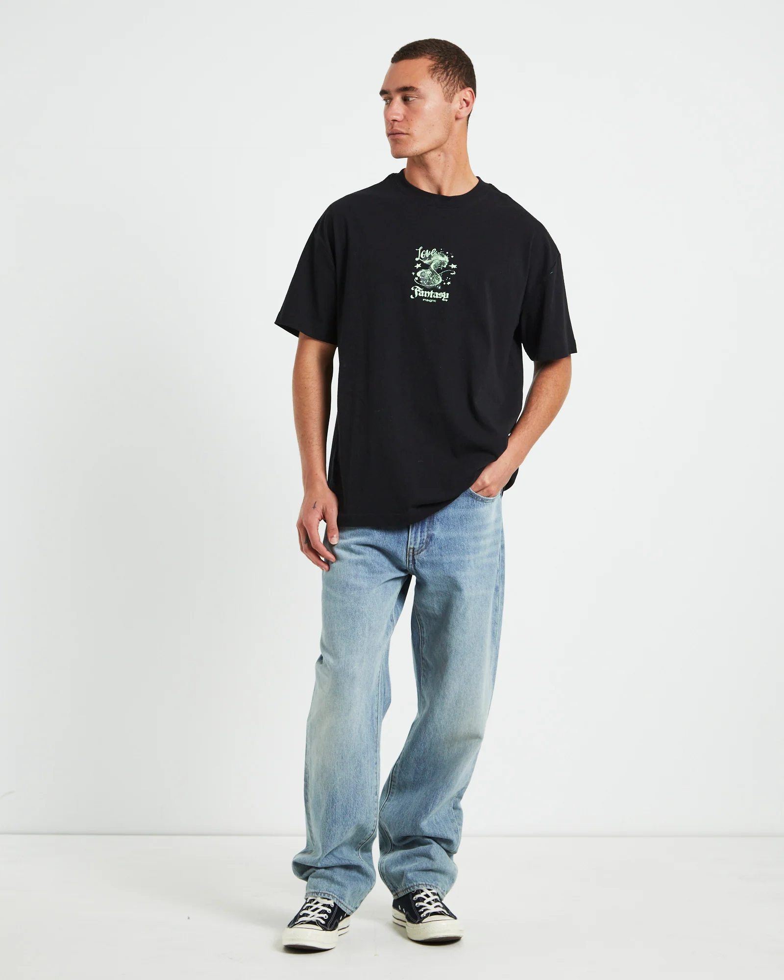 Fantasy Short Sleeve T-Shirt in Black - Image 3