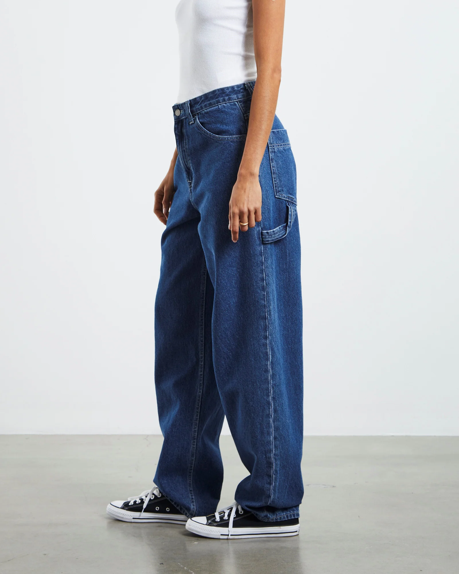 Faye Worker Denim Jeans Pebble Mid Stone - Image 3