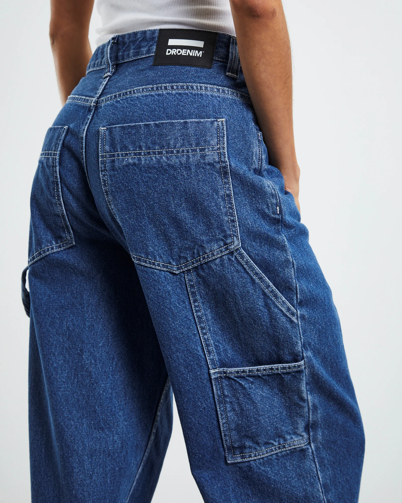 Faye Worker Denim Jeans Pebble Mid Stone - Image 6