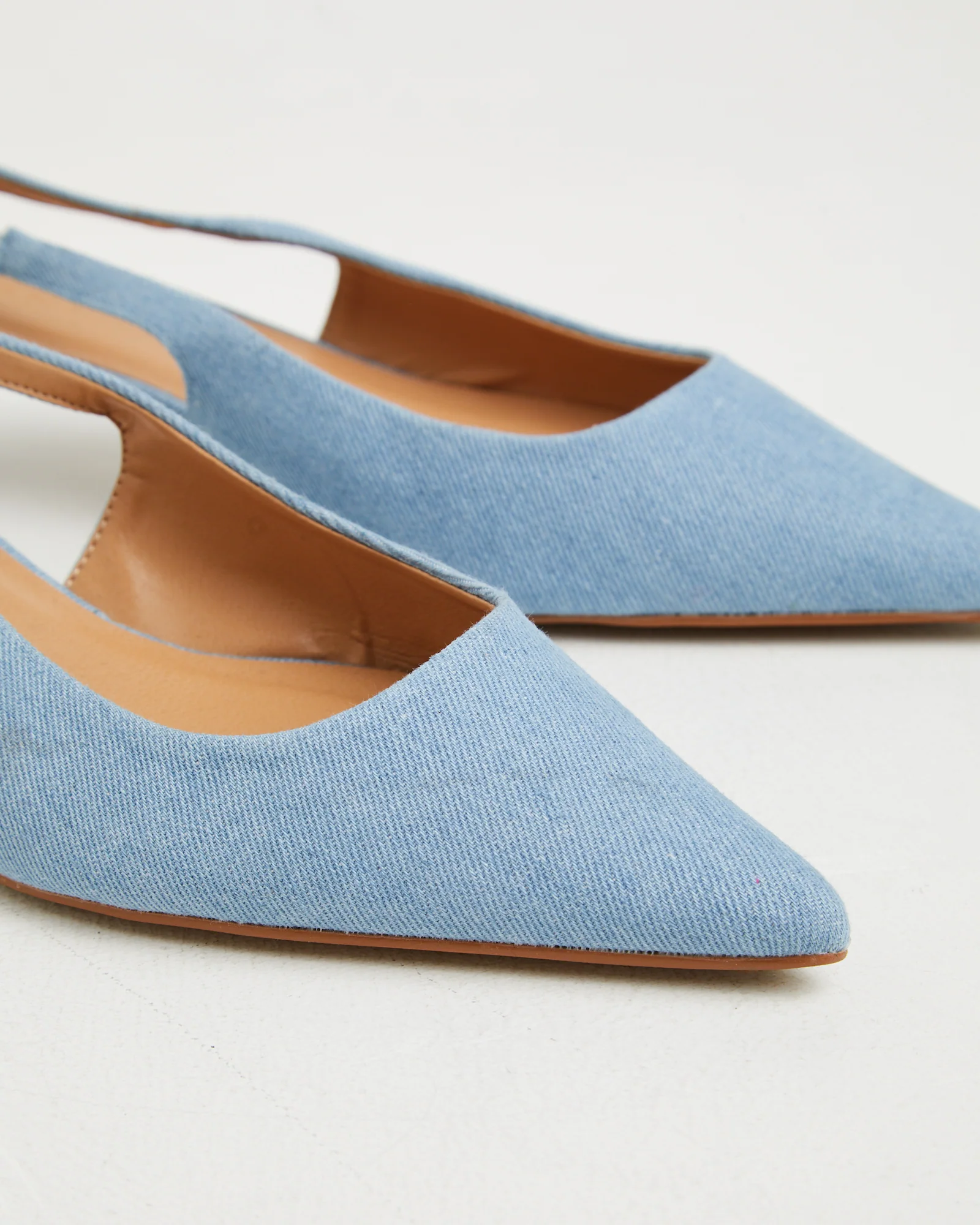 Felina Kitten Heels in Blue Denim - Image 3