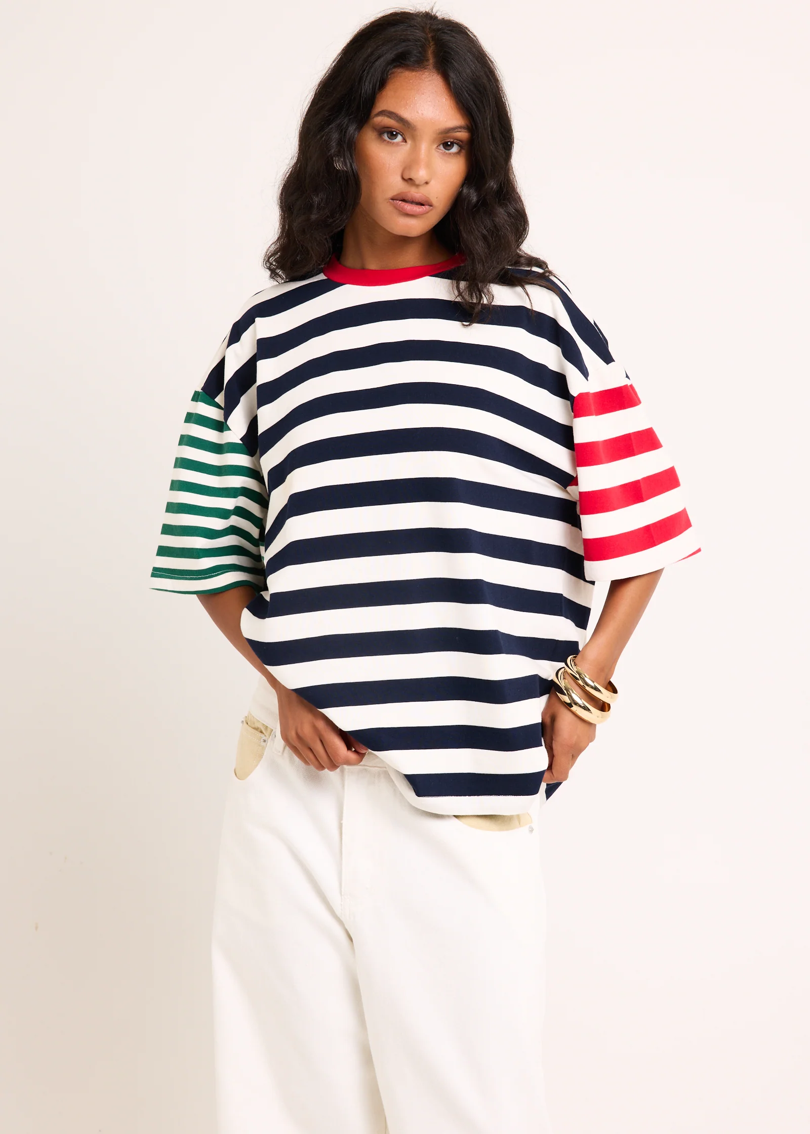 Fitzroy Stripes Oversized Short Sleeve T-Shirt - Image 2