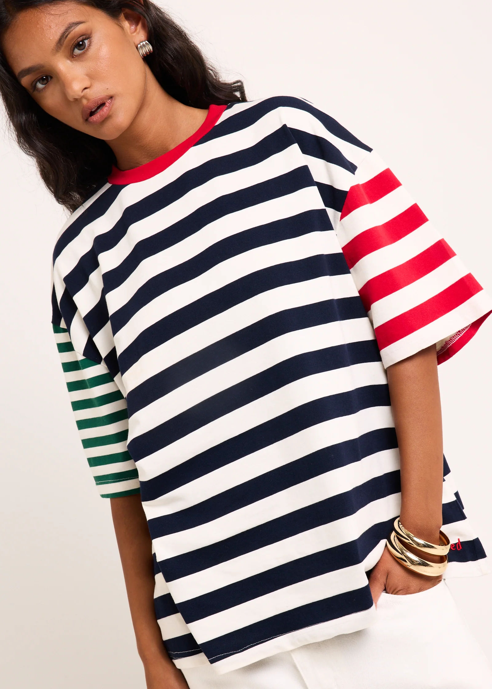 Fitzroy Stripes Oversized Short Sleeve T-Shirt - Image 5