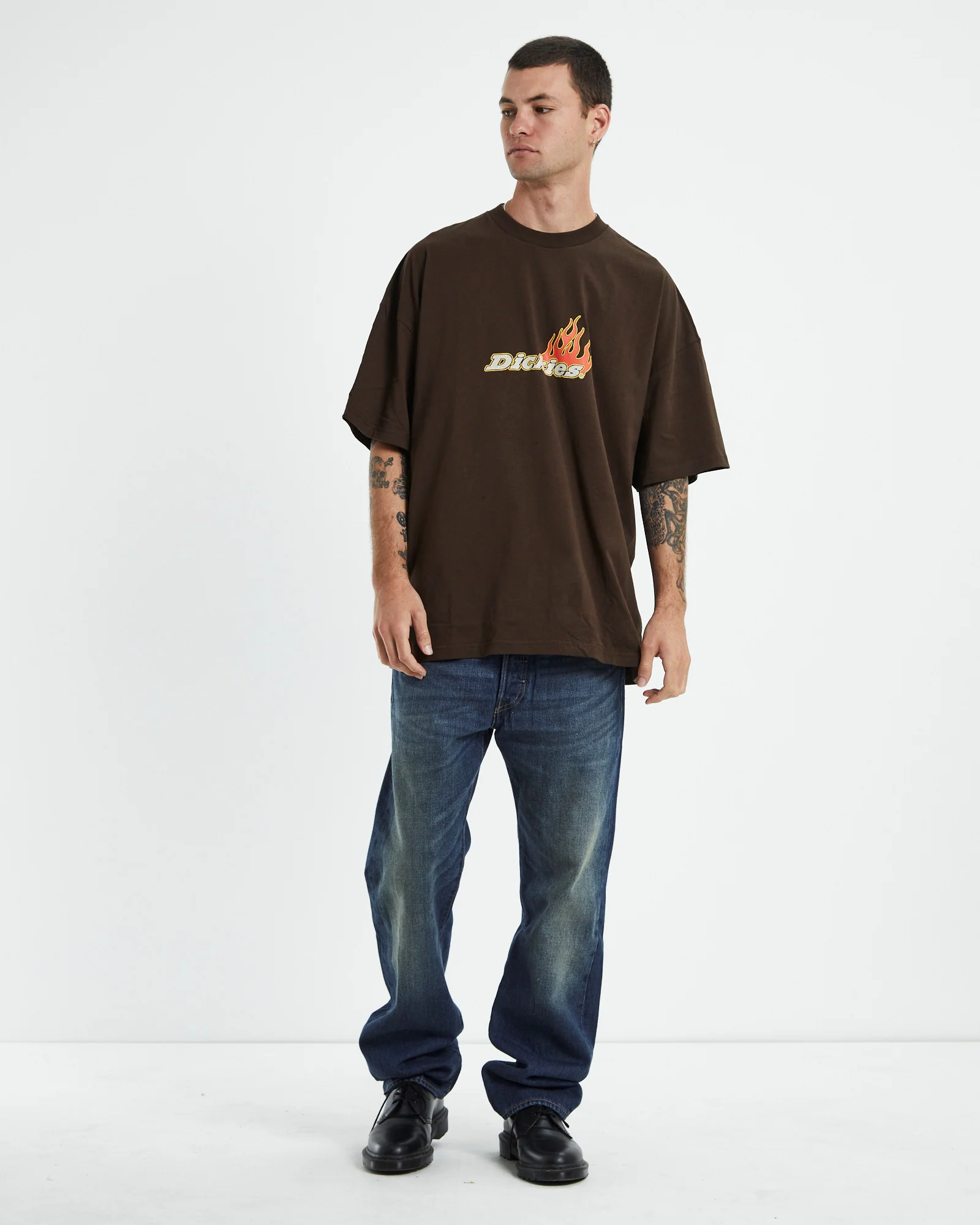 Flames 330 Short Sleeve T-Shirt Brown - Image 3