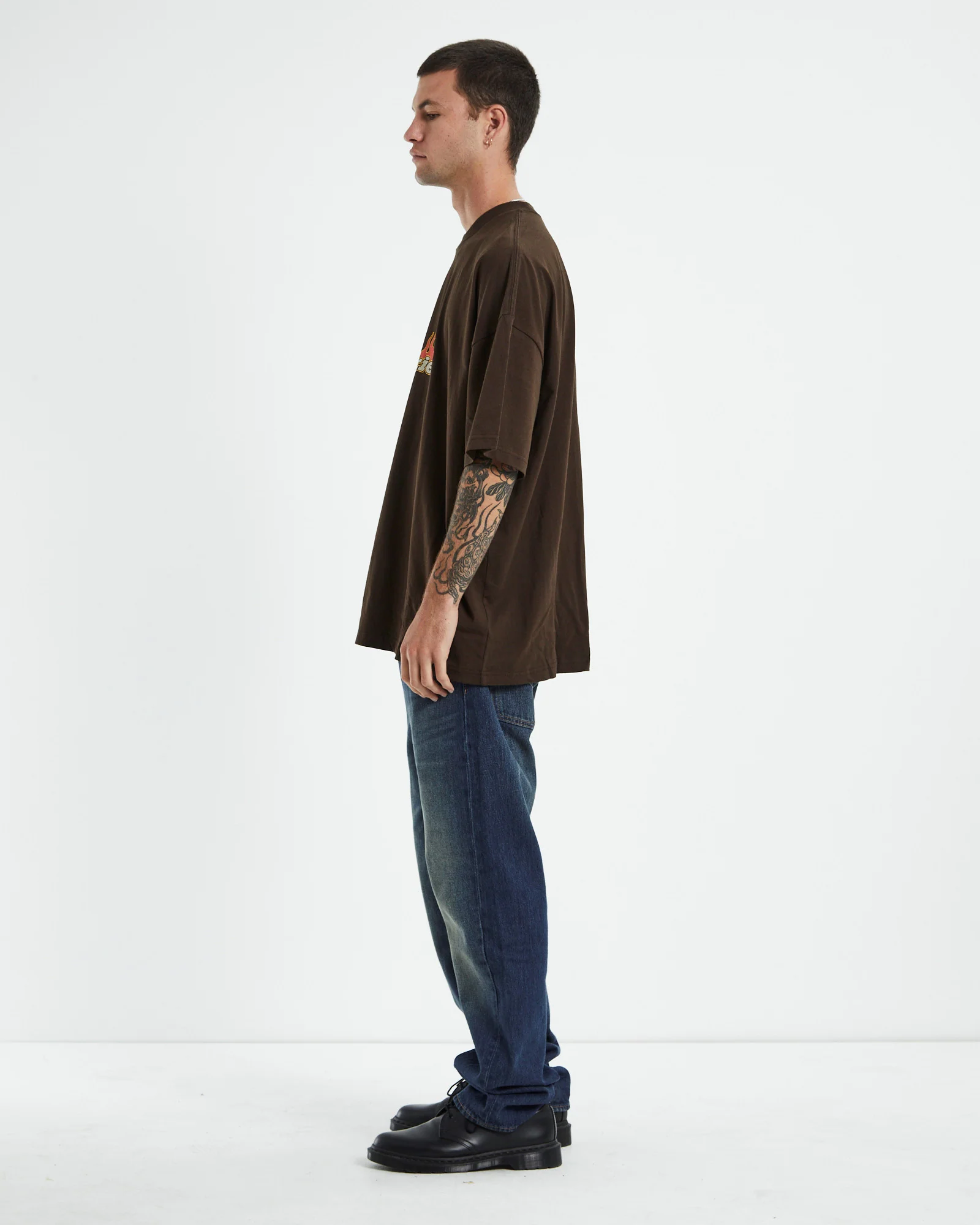 Flames 330 Short Sleeve T-Shirt Brown - Image 4