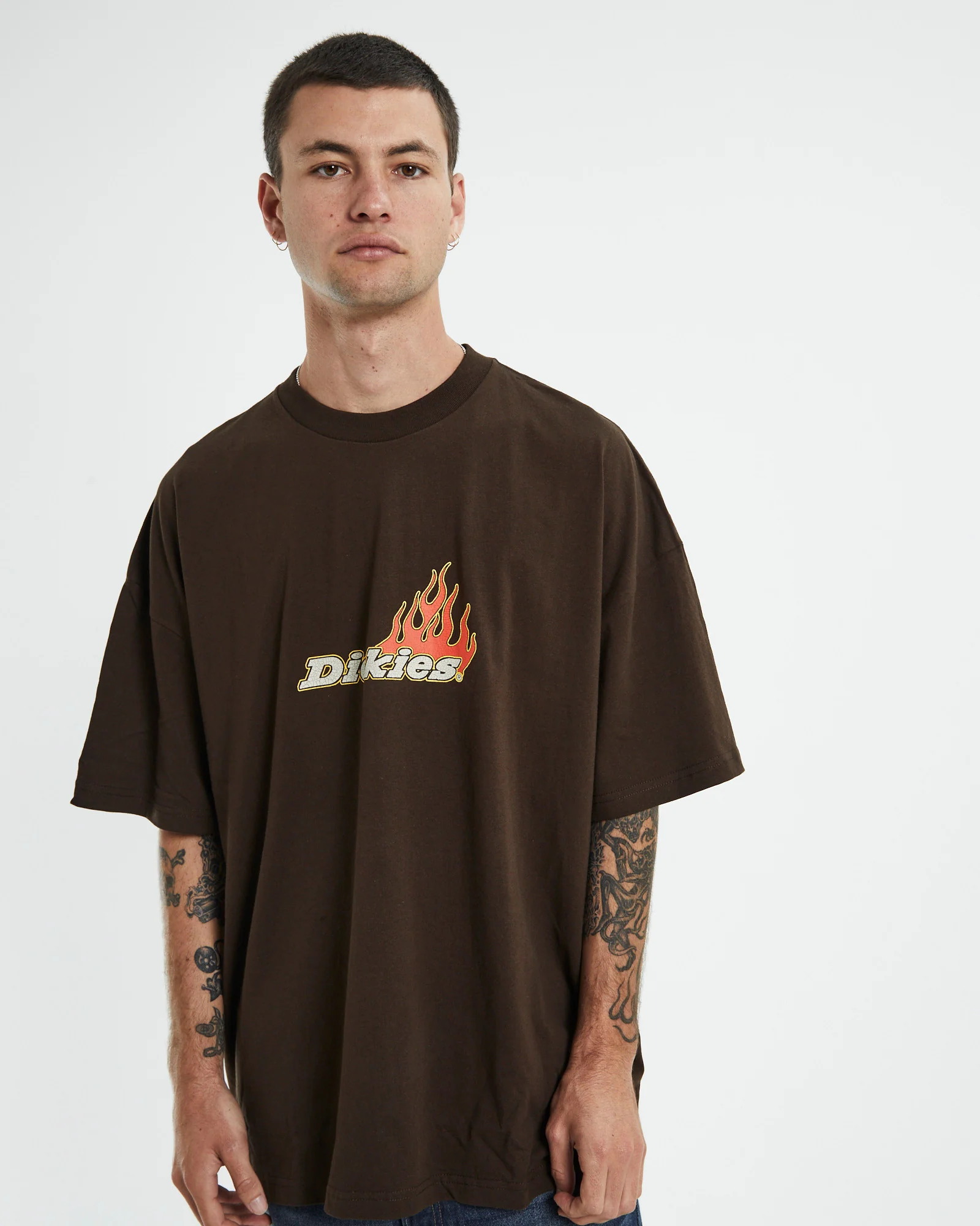 Flames 330 Short Sleeve T-Shirt Brown - Image 5