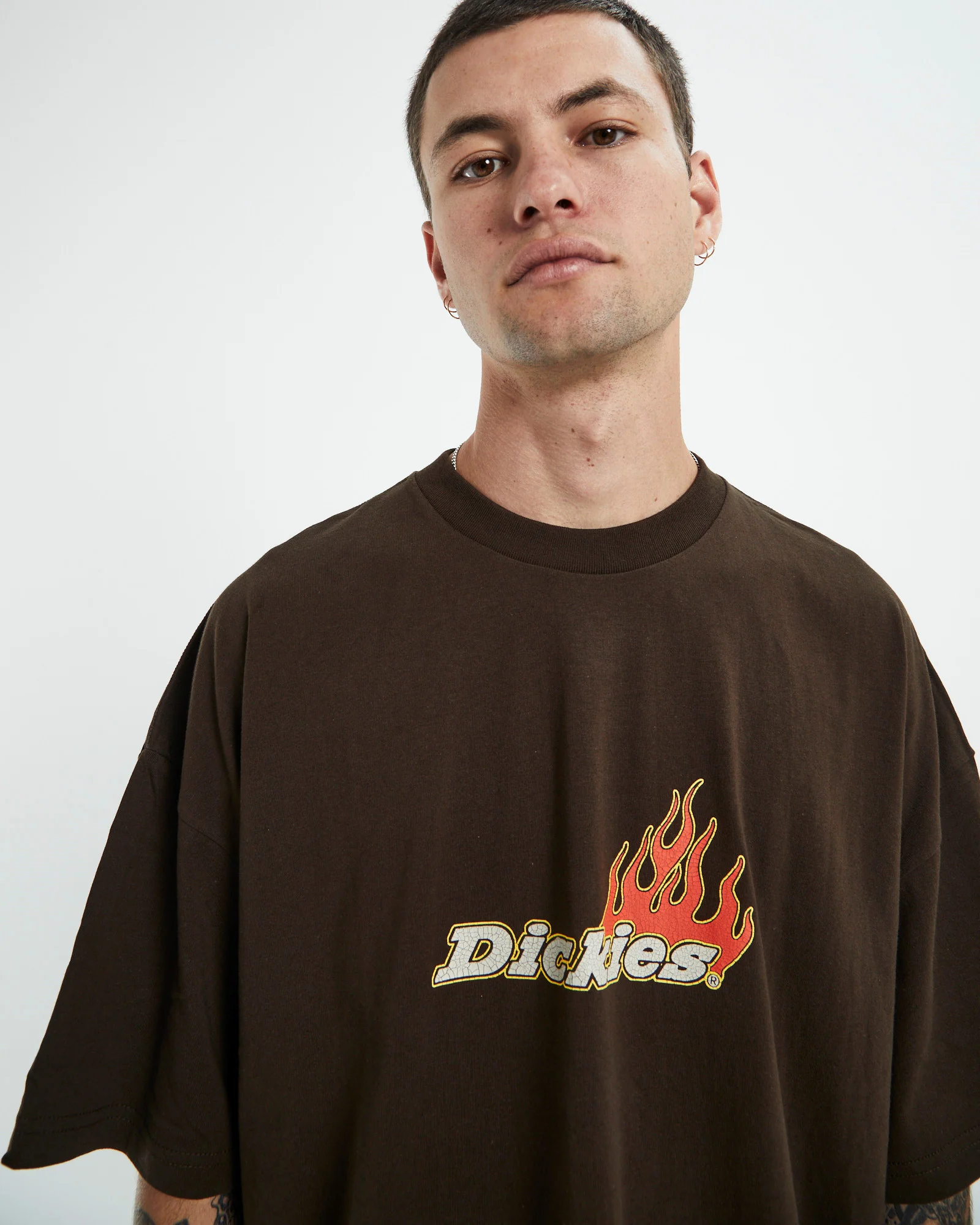 Flames 330 Short Sleeve T-Shirt Brown - Image 6