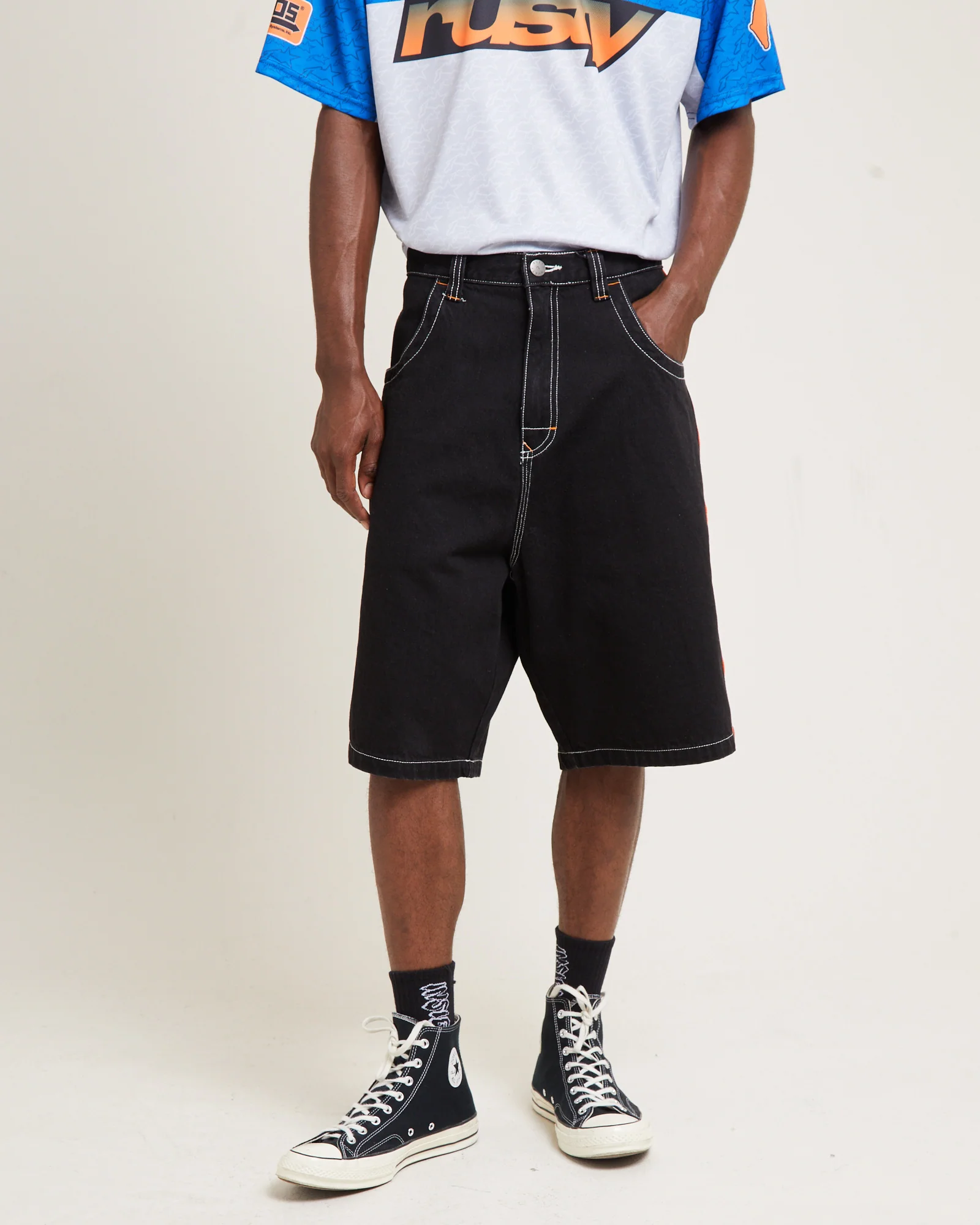 Flip Daddy Draggin Denim Jorts Black Out - Image 4