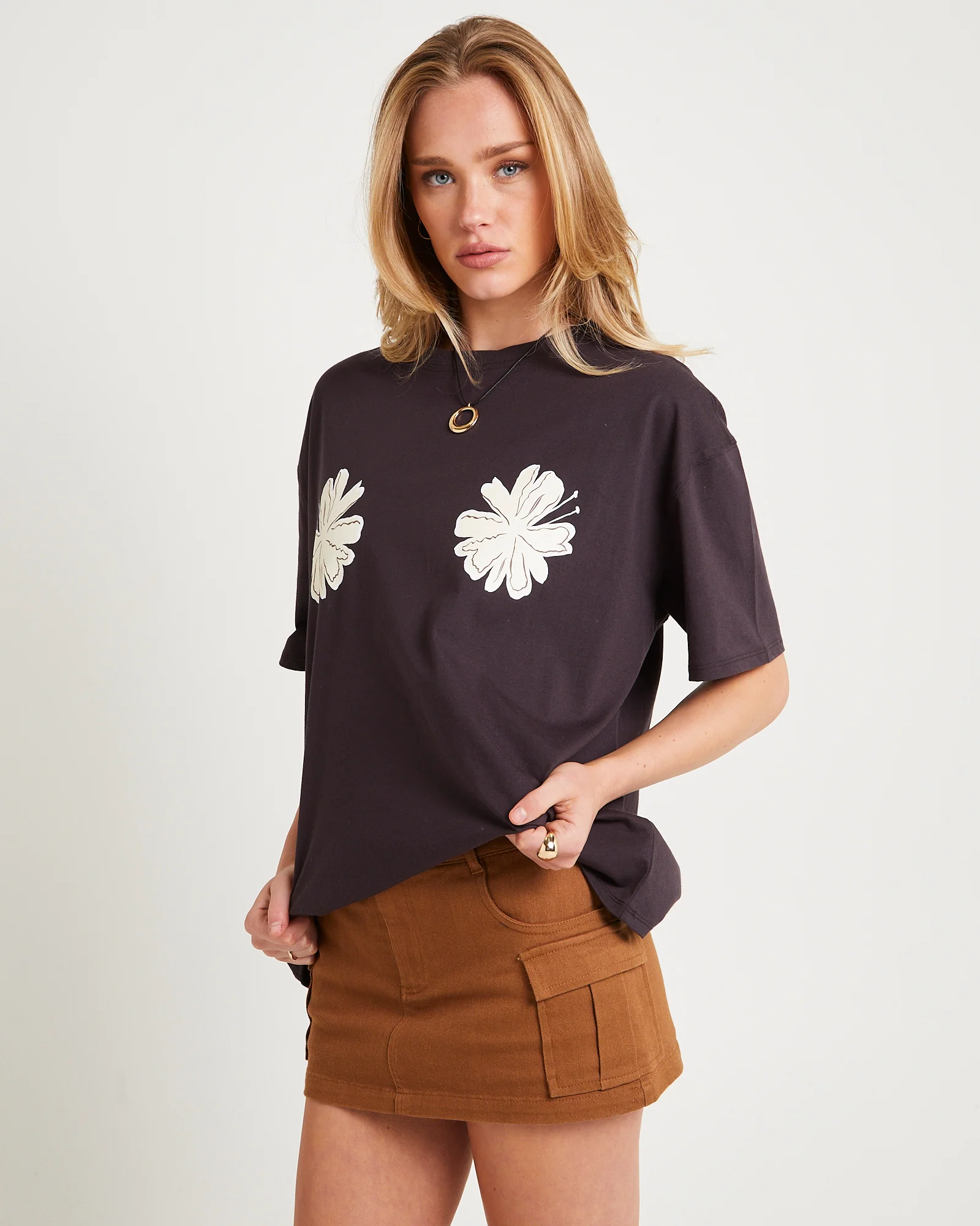 Flora Placement Oversized T-Shirt - Image 3