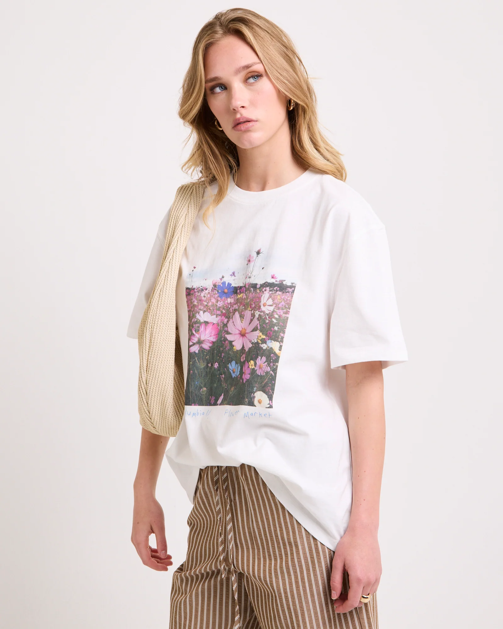 Floral Photo Print Boyfriend T-Shirt - Image 4