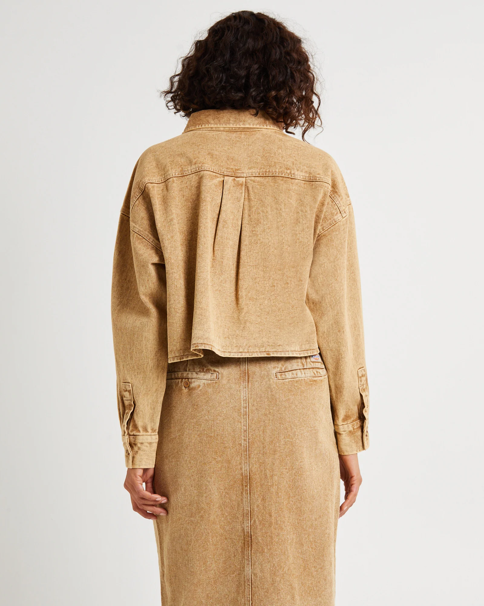 Florence Aged Denim Cropped Shacket - Image 2