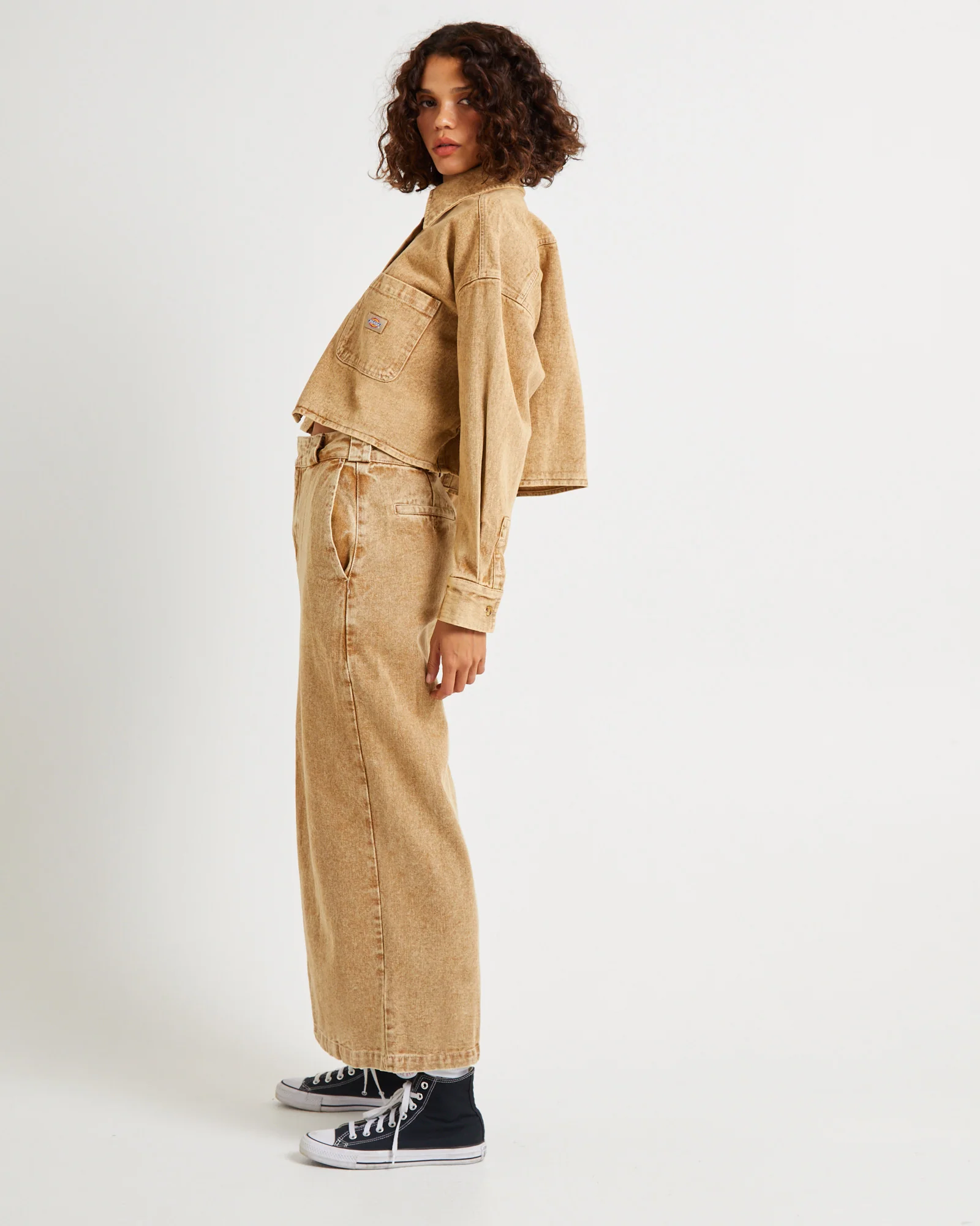 Florence Aged Denim Cropped Shacket - Image 4