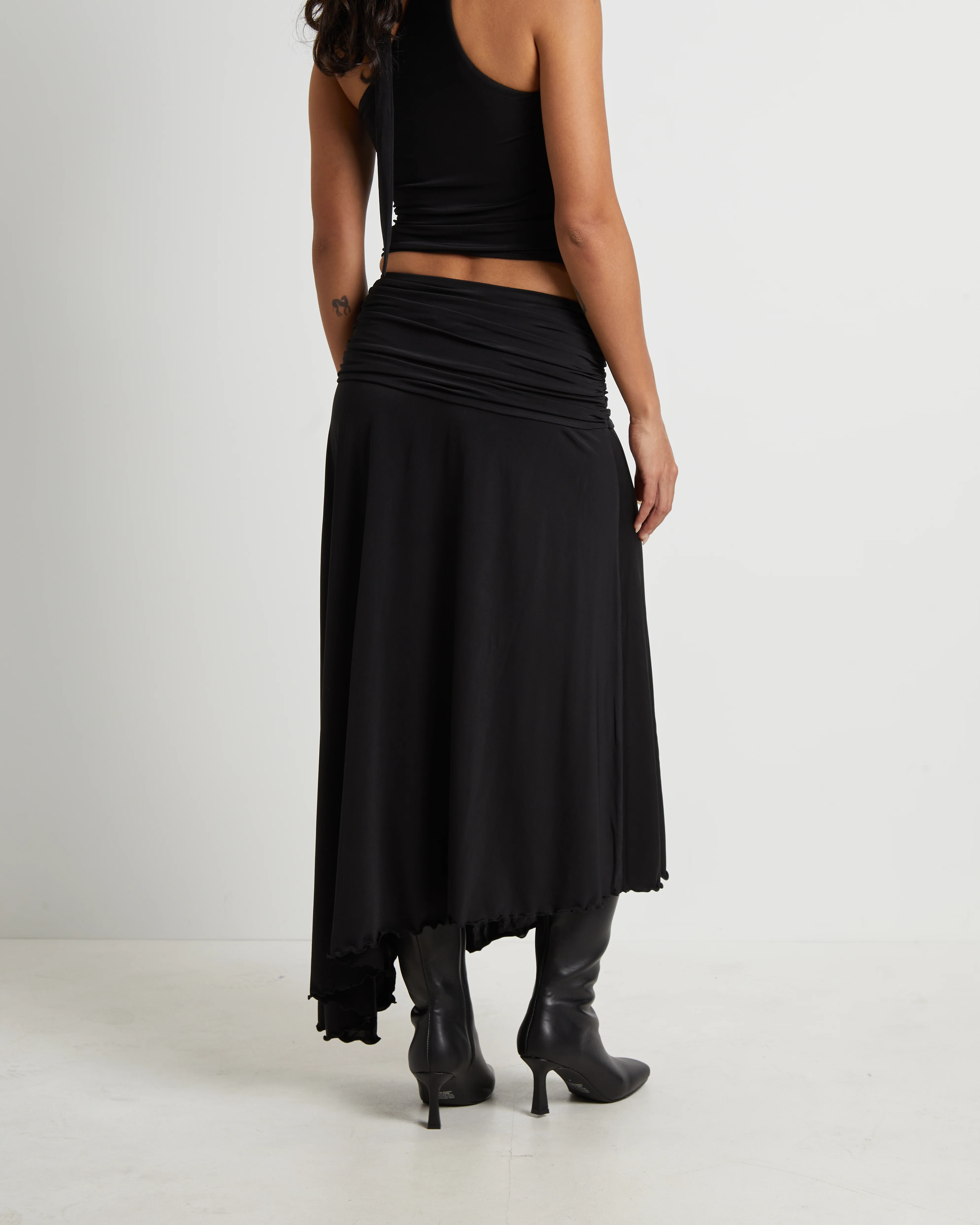 Florence Fairy Hem Maxi Skirt in Black - Image 2