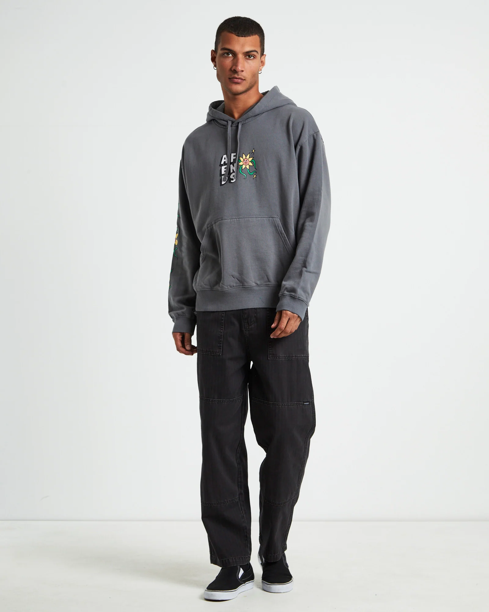 Flowerbed Recycled Pull On Hoodie Steel Grey - Image 3