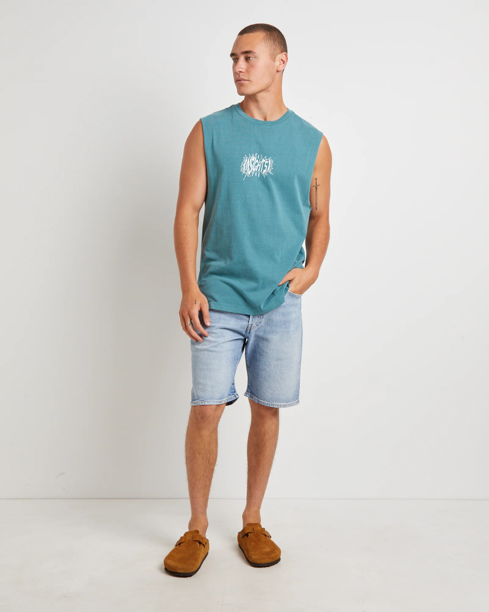 Fragment Muscle Tee in Teal - Image 3