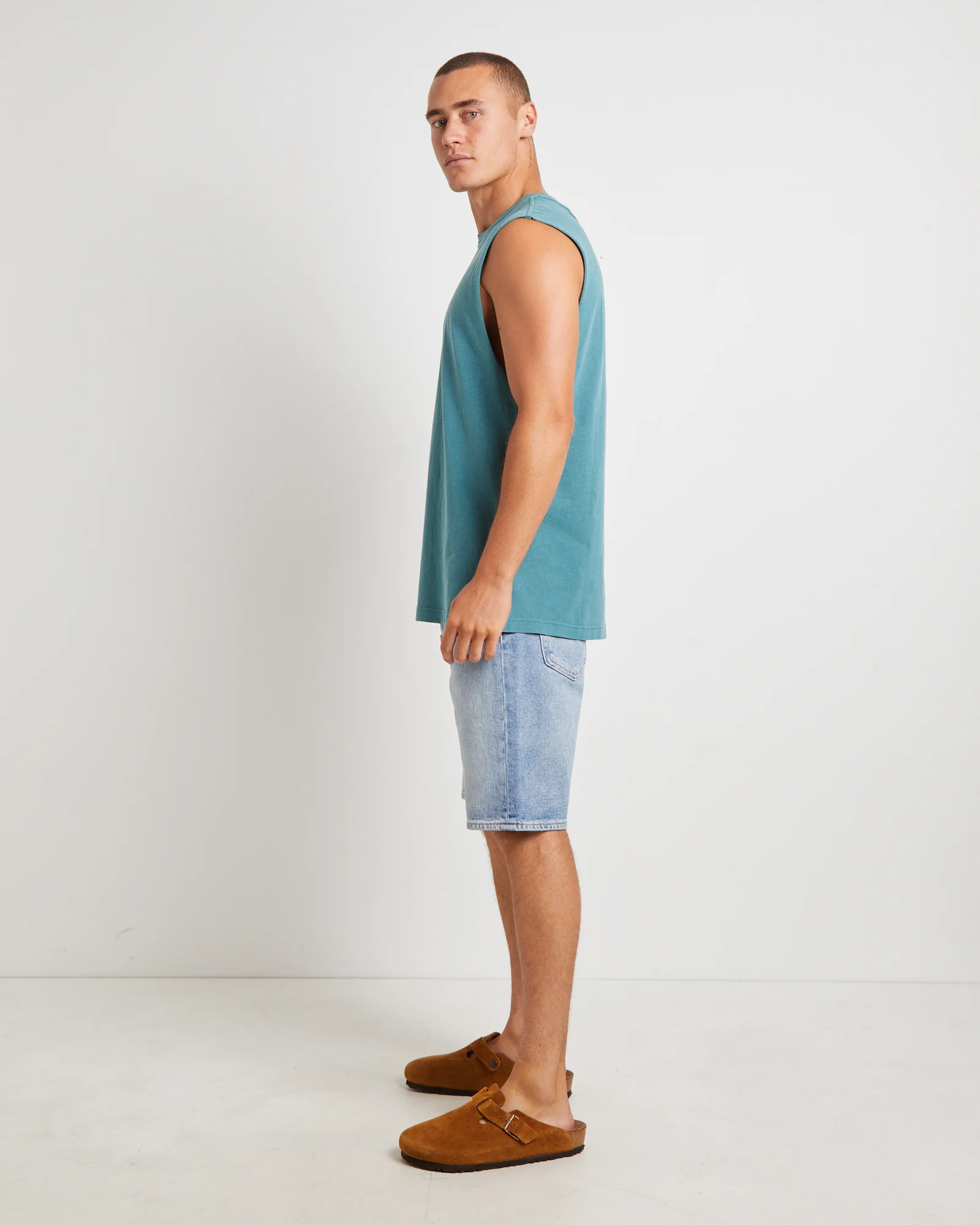 Fragment Muscle Tee in Teal - Image 4