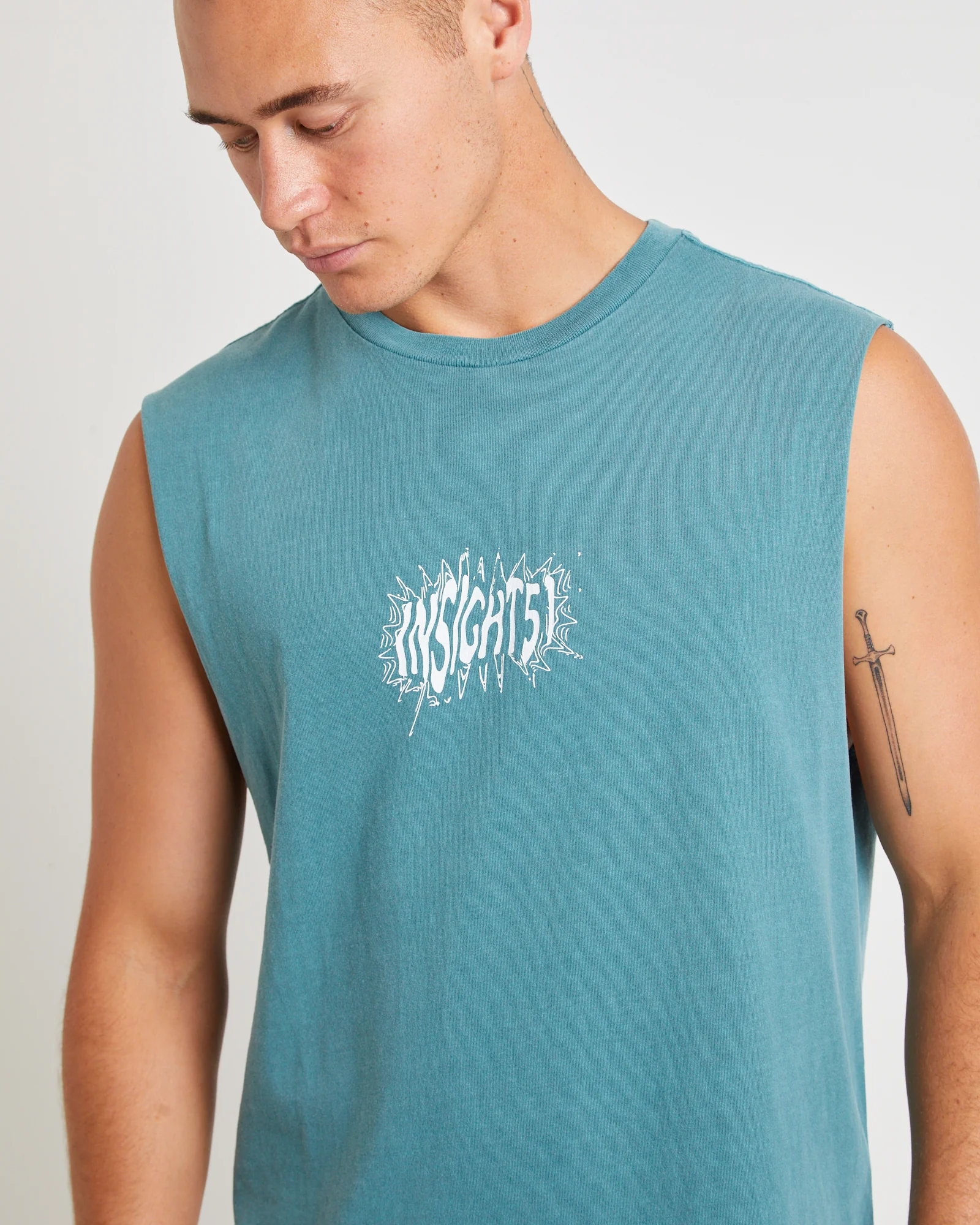 Fragment Muscle Tee in Teal - Image 5