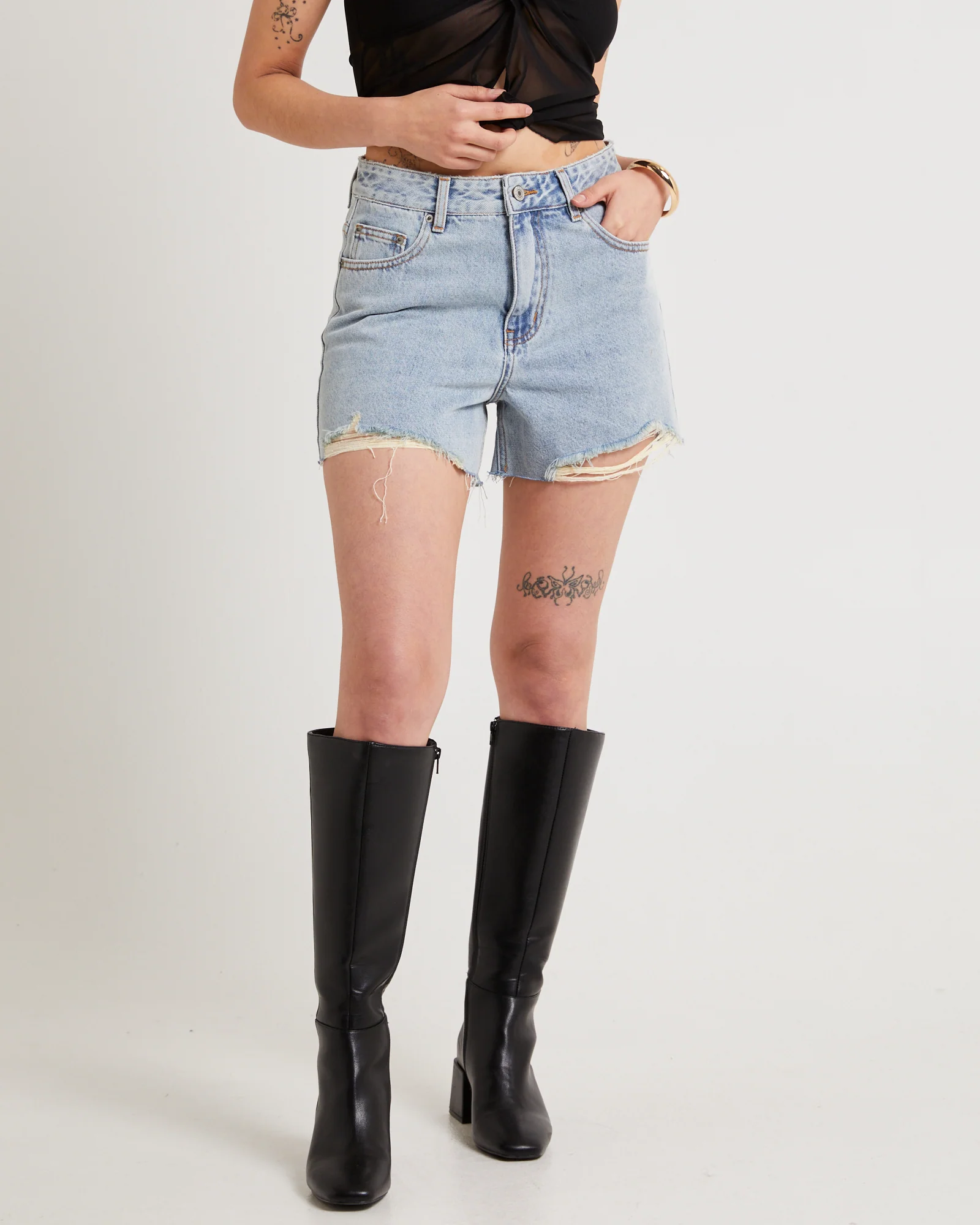 Frankie A-Line Denim Shorts - Image 2