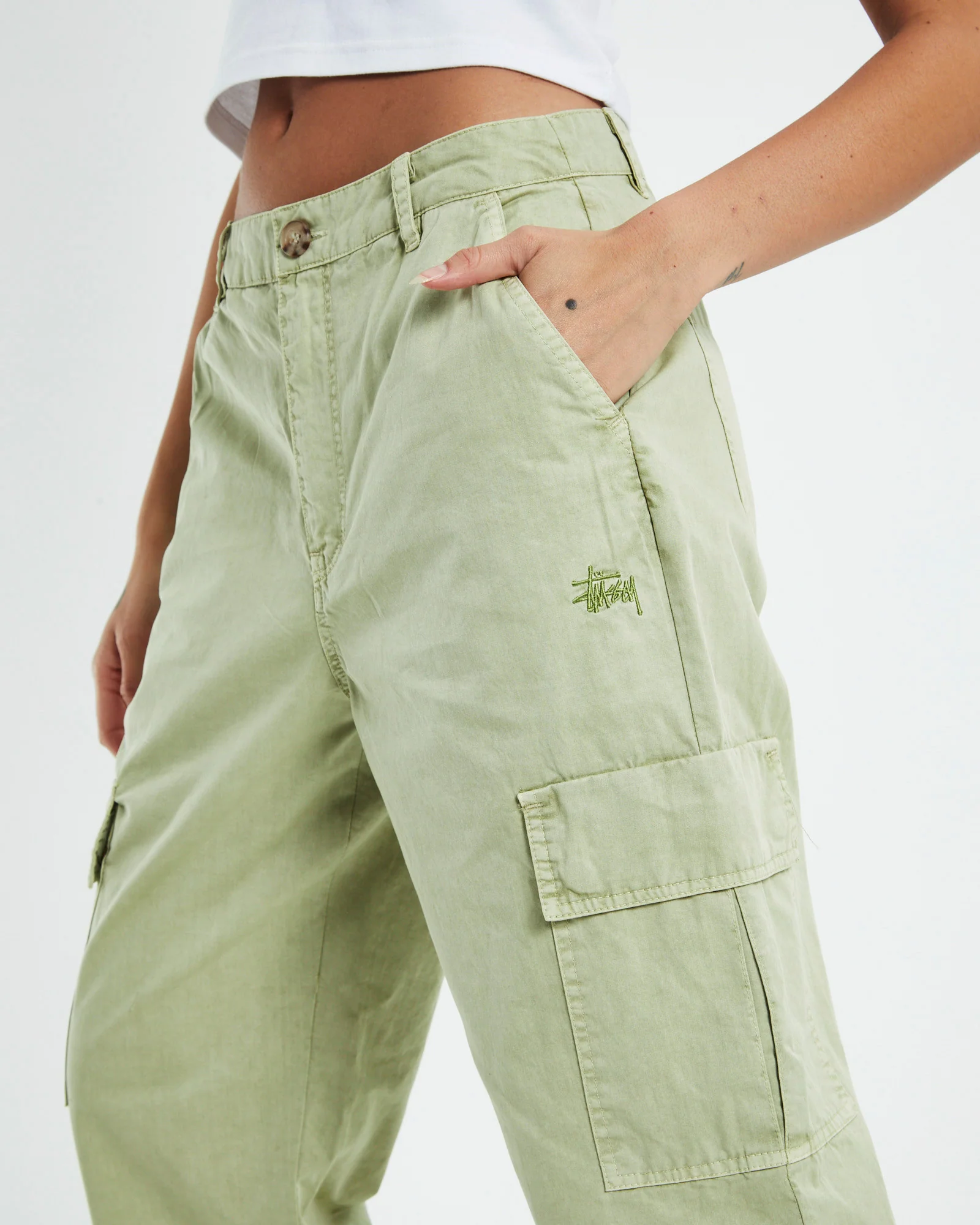 Frankie Cargo Pants Moss Green - Image 5