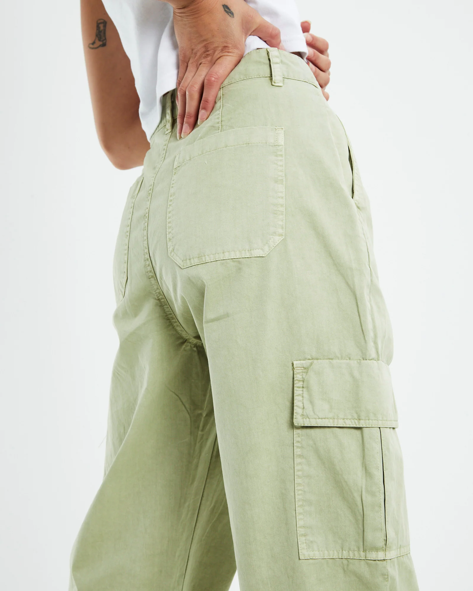 Frankie Cargo Pants Moss Green - Image 6