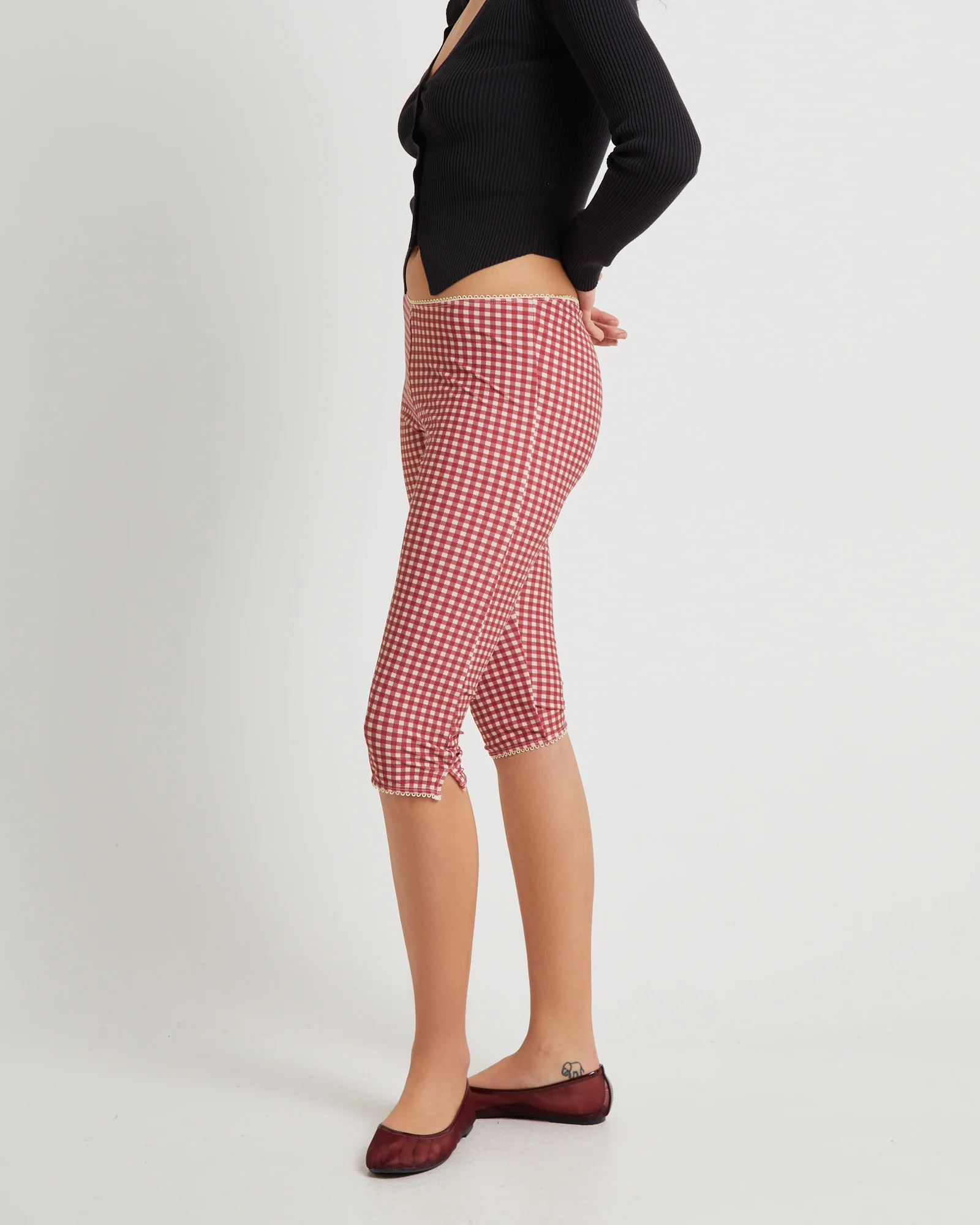 Freda Gingham Swim Capri Trousers - Image 4