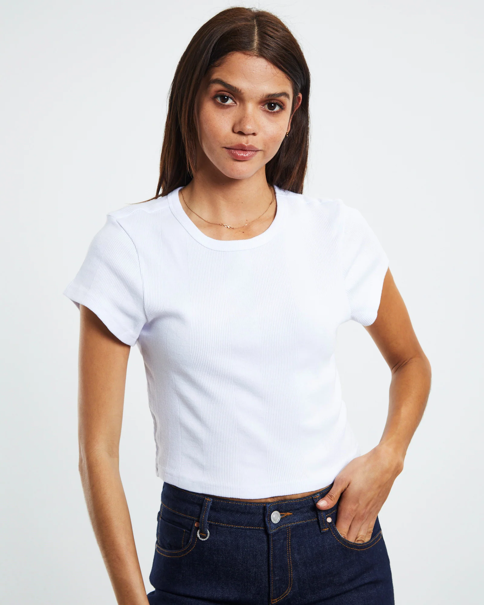 Frenchie Crop Tee White - Image 5