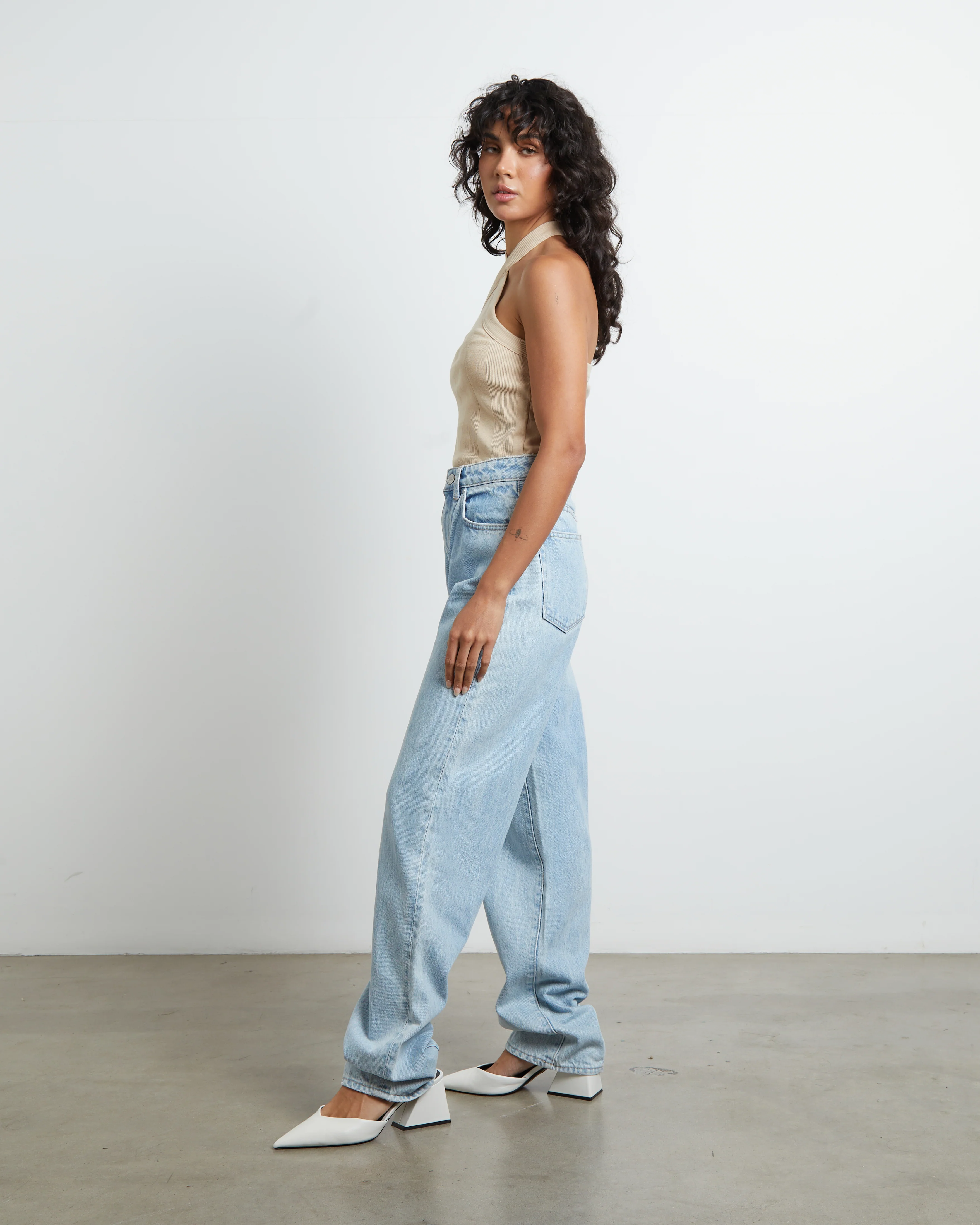 Frenchie Halter Top in Bleached Sand - Image 4