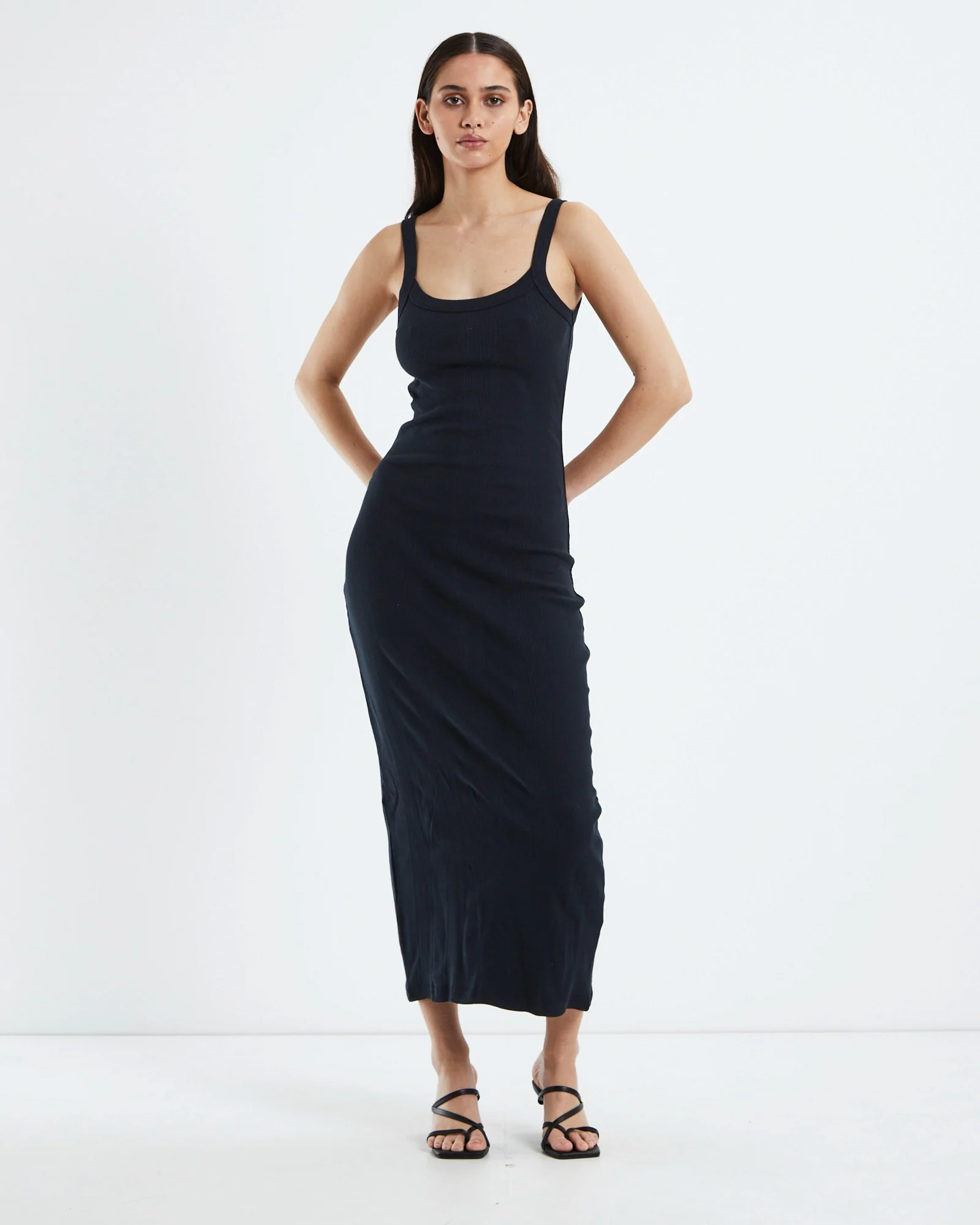 Frenchie Rib Dress Black - Image 3